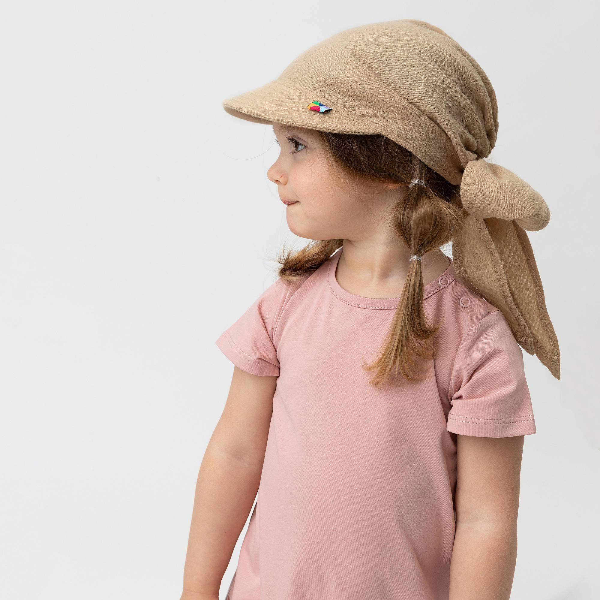 Beige muslin bandana hat