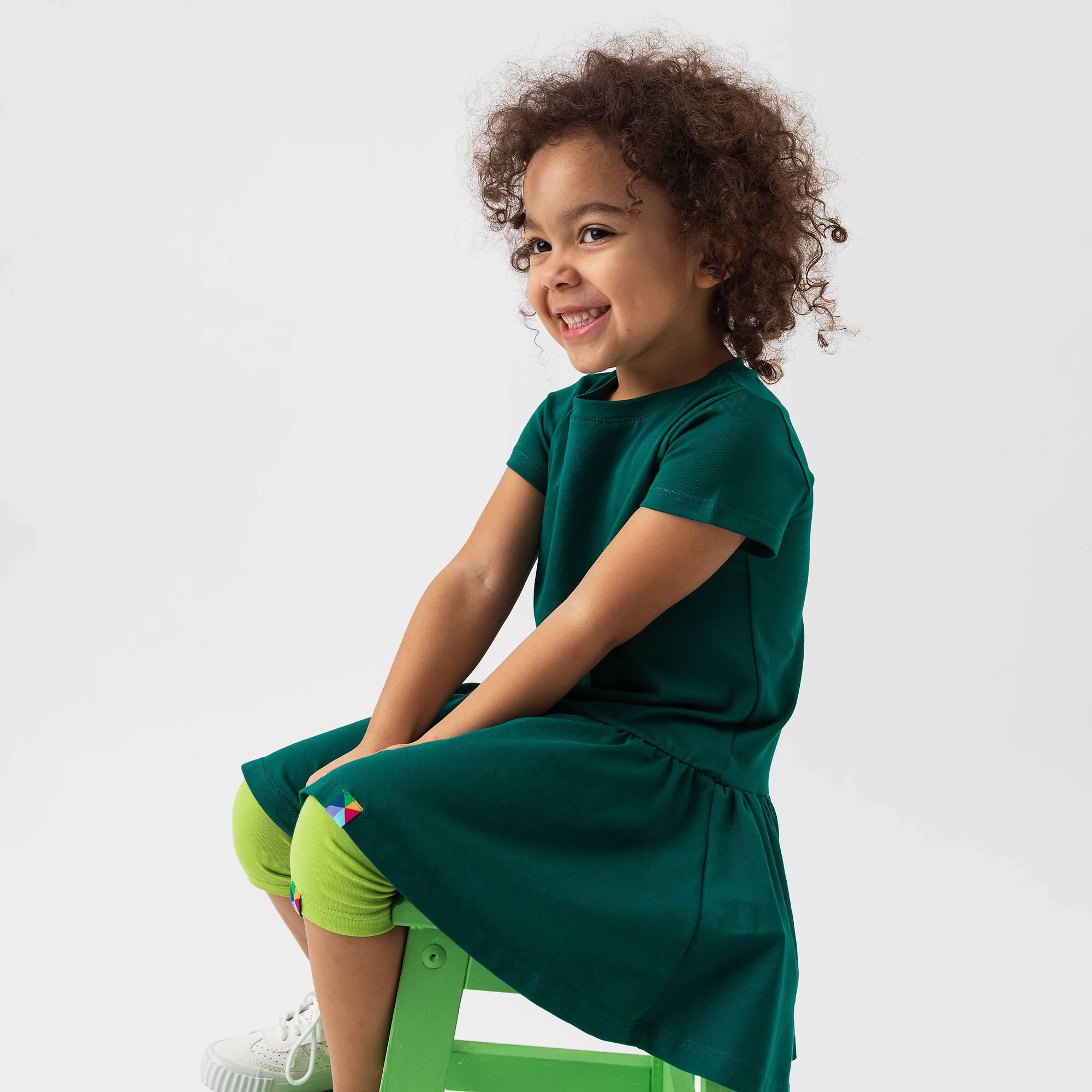 Bottle-green frill dress