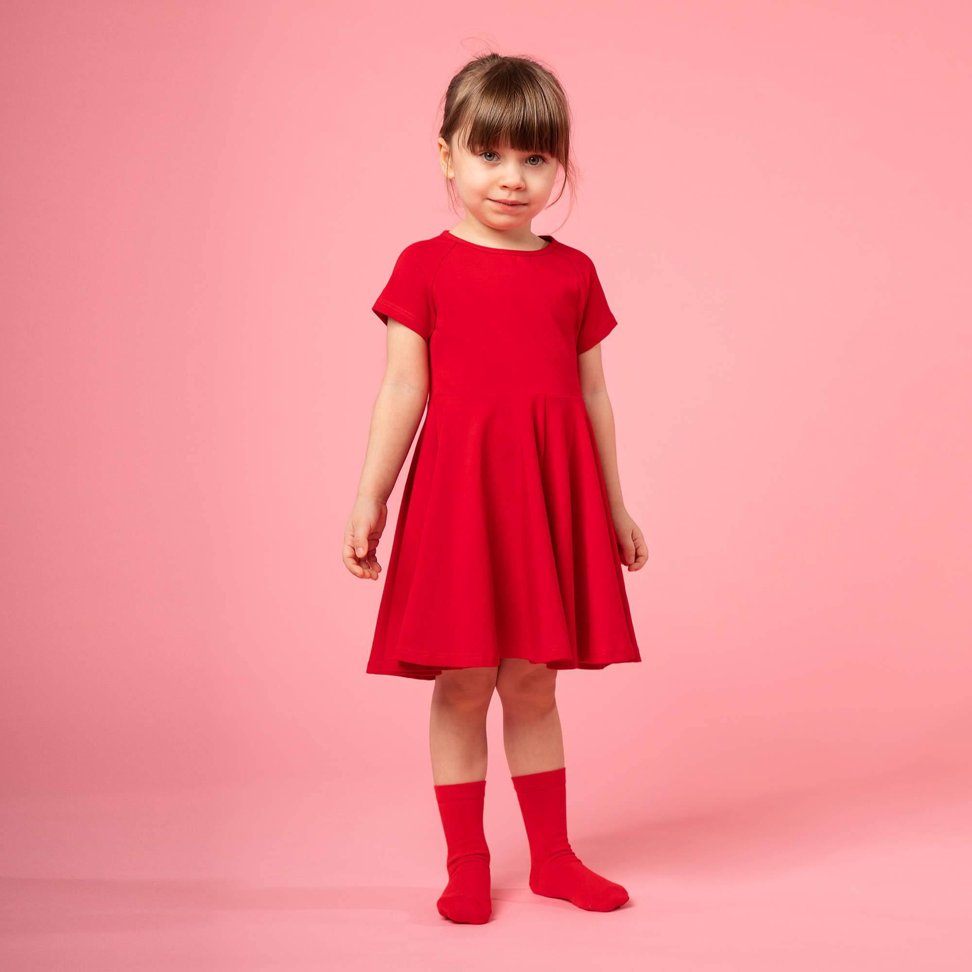 Red short sleeve dress