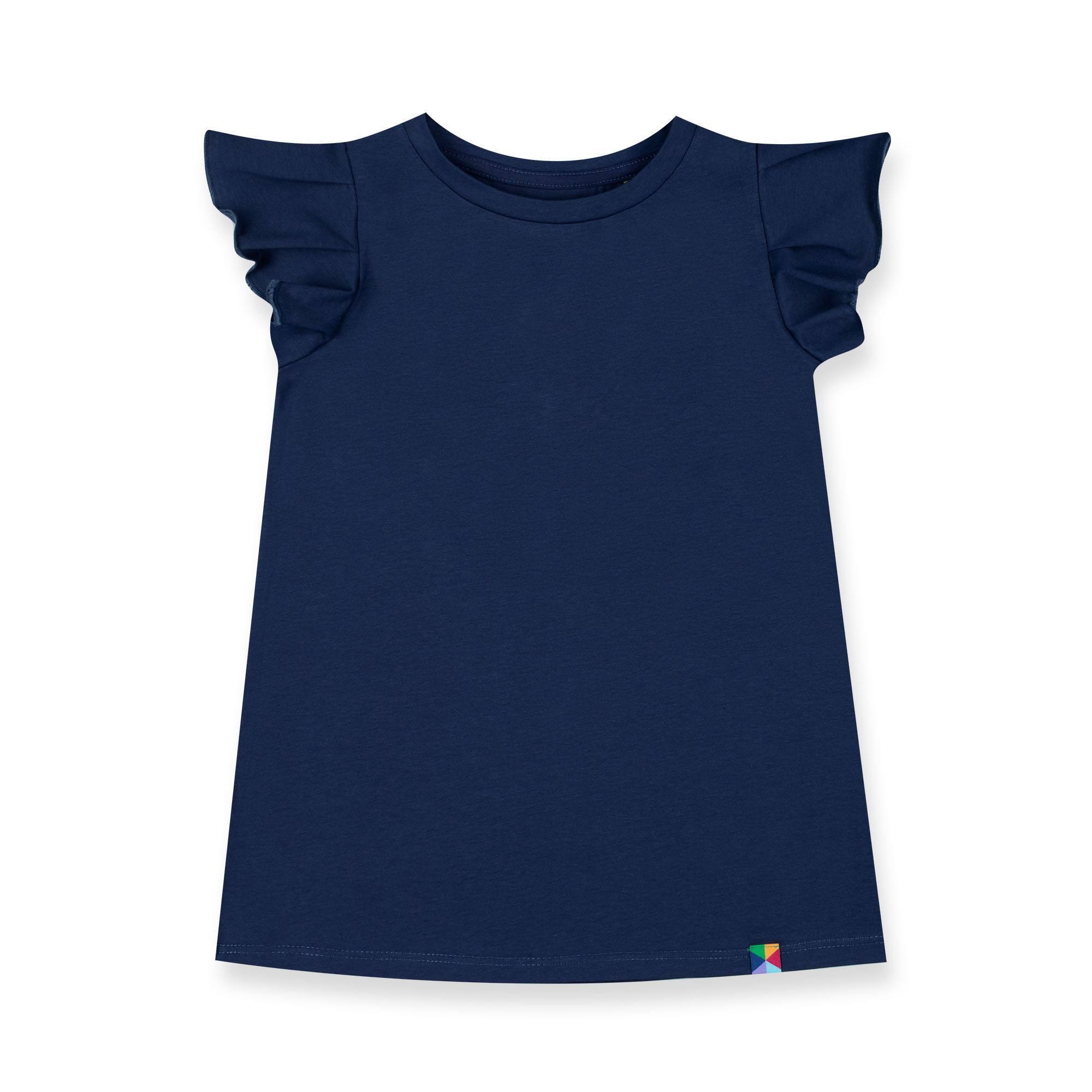 Navy blue short butterfly sleeve tunic