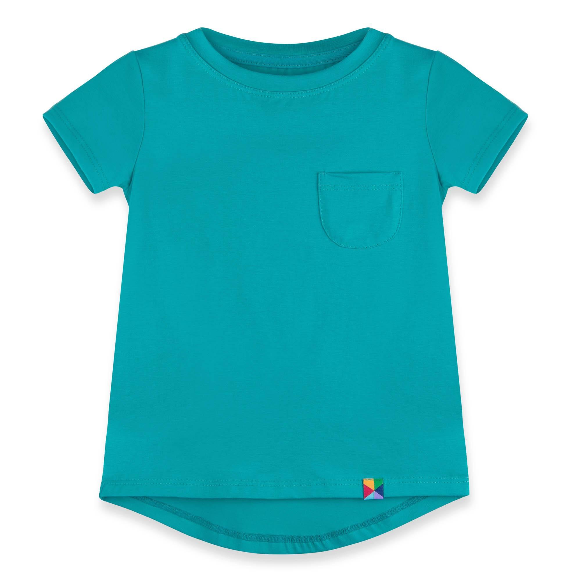 Turquoise T-shirt with a pocket Junior