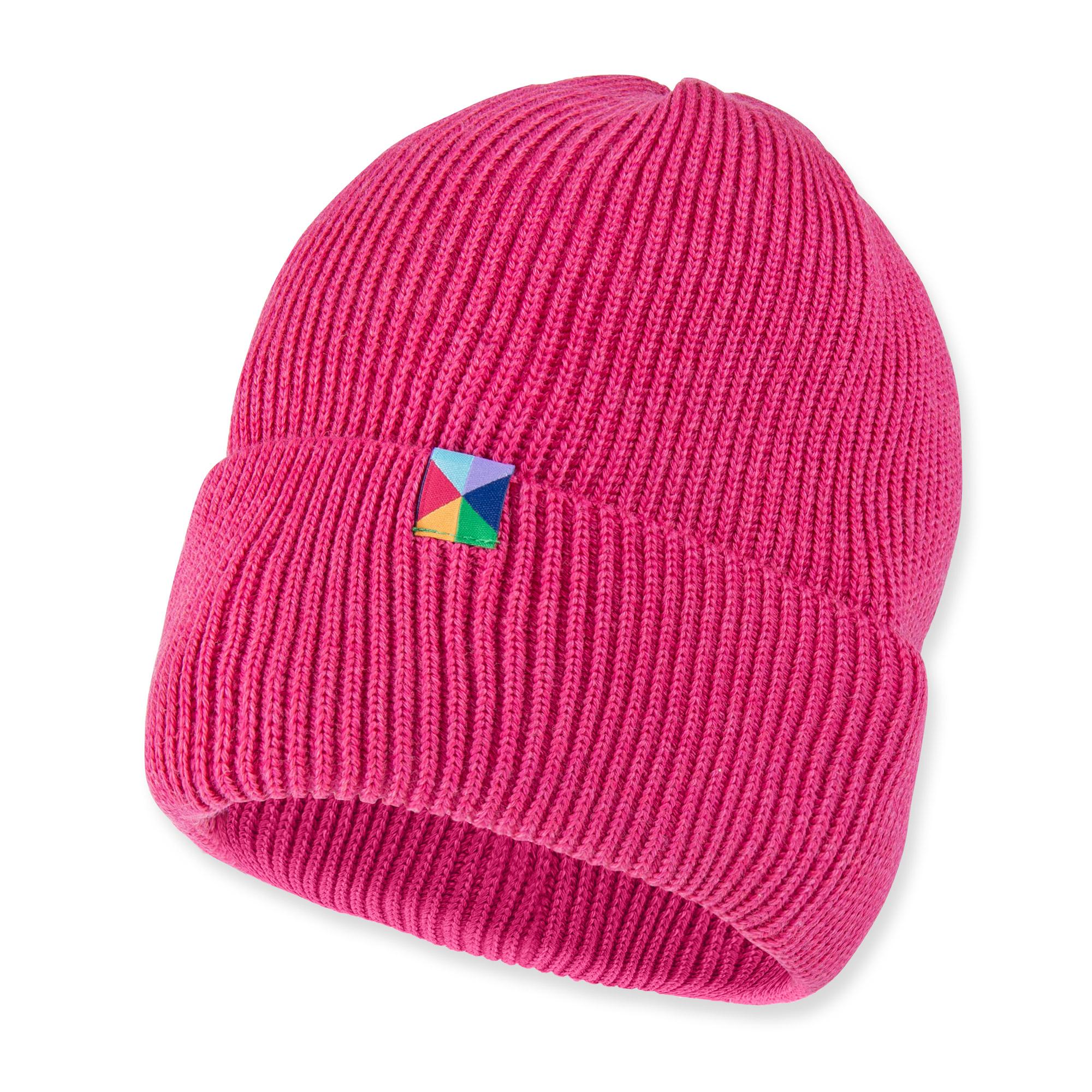 Pink merino wool hat kids