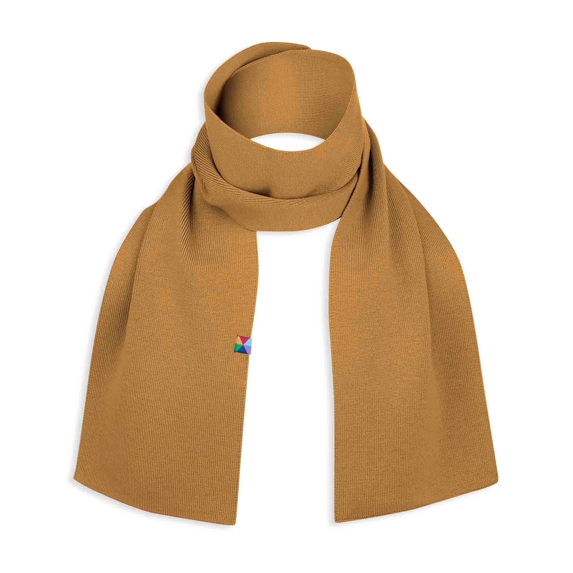 Mustard fine knit merino wool scarf kids