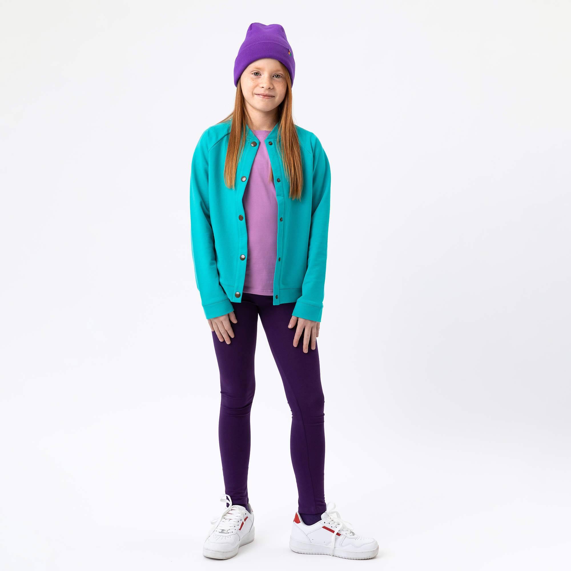 Violet fine knit merino wool cap kids