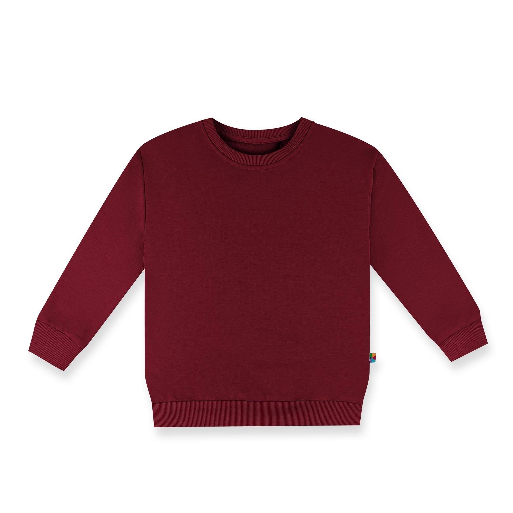 Burgundy fleece-lined sweatshirt