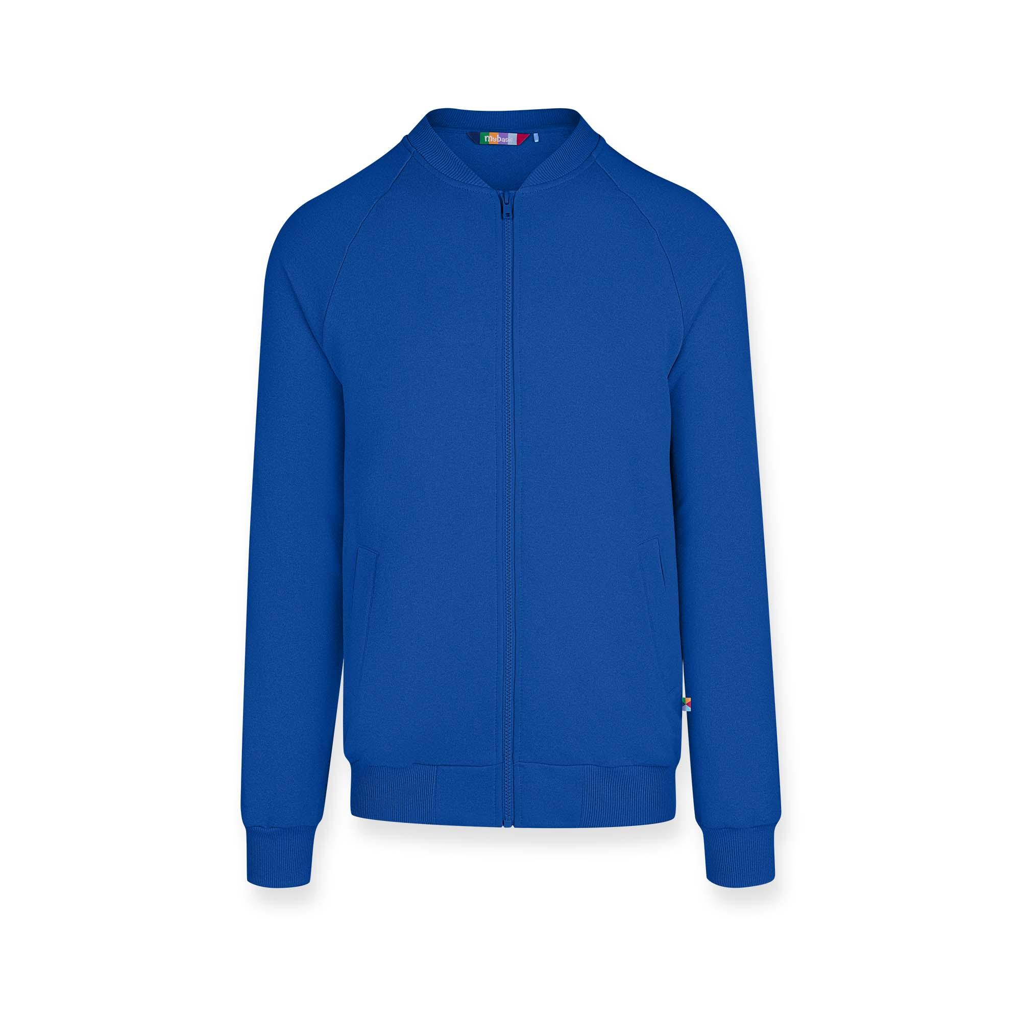 Blue zip-up crewneck sweatshirt Men