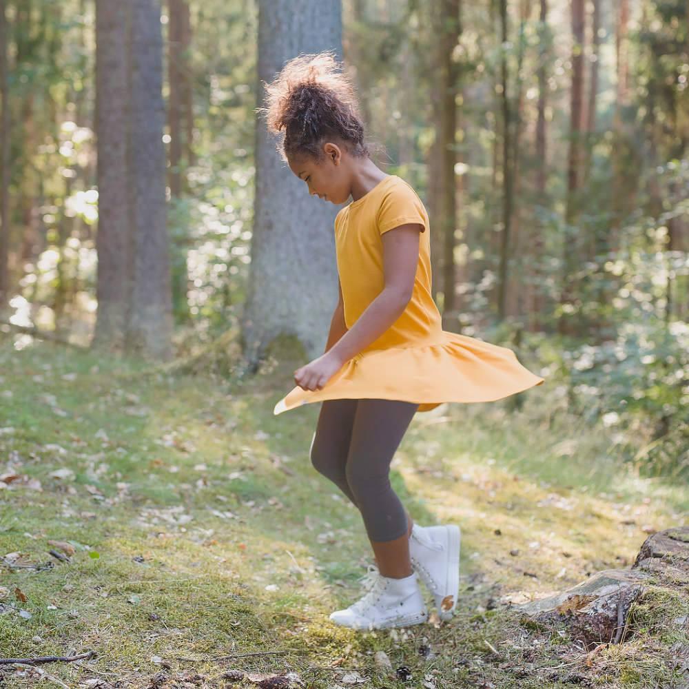 Mustard frill dress