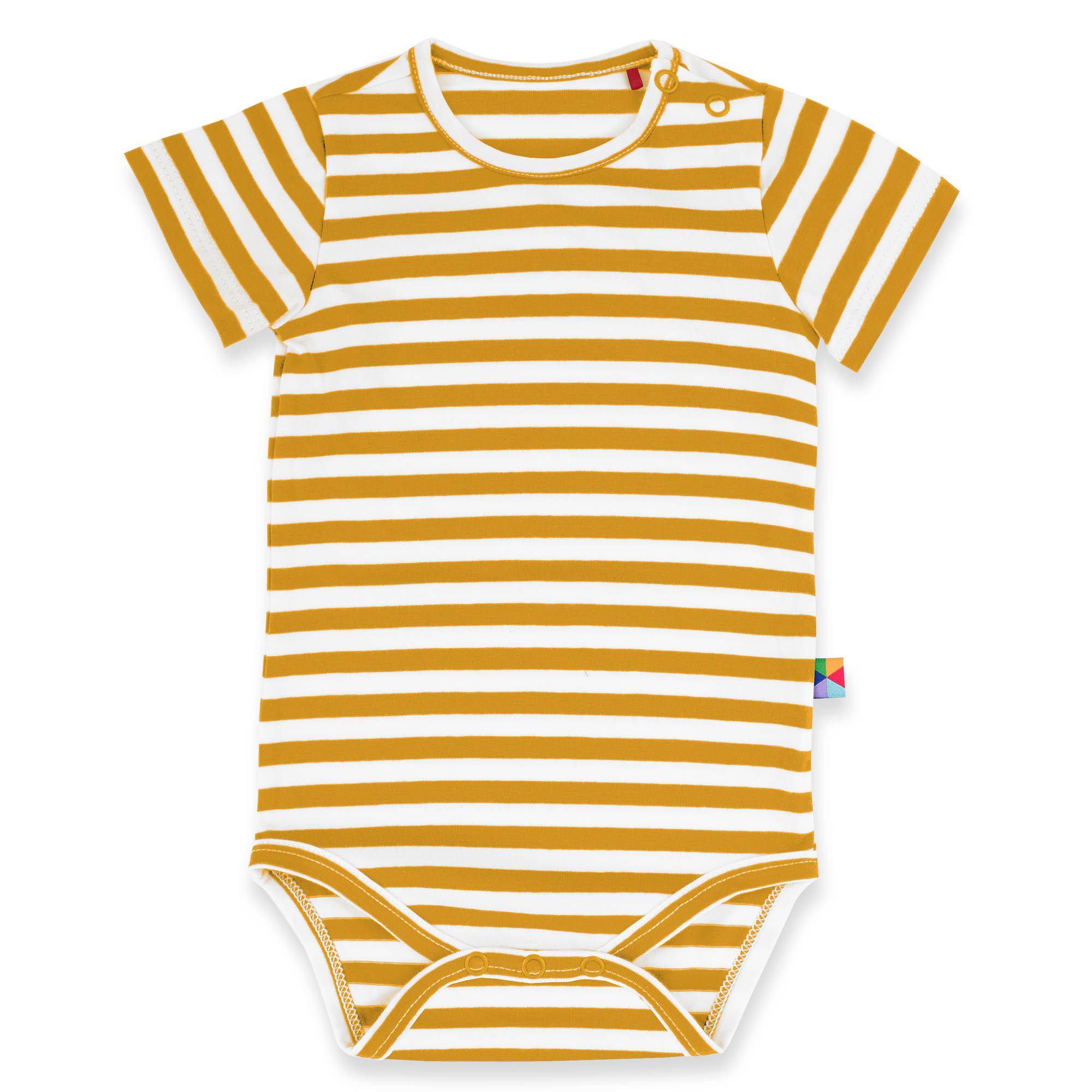 Mustard stripes short sleeve bodysuit