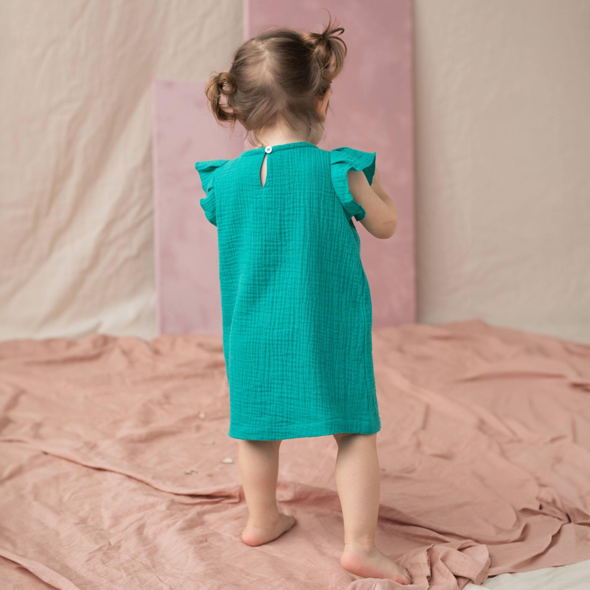 Turquoise muslin dress Baby