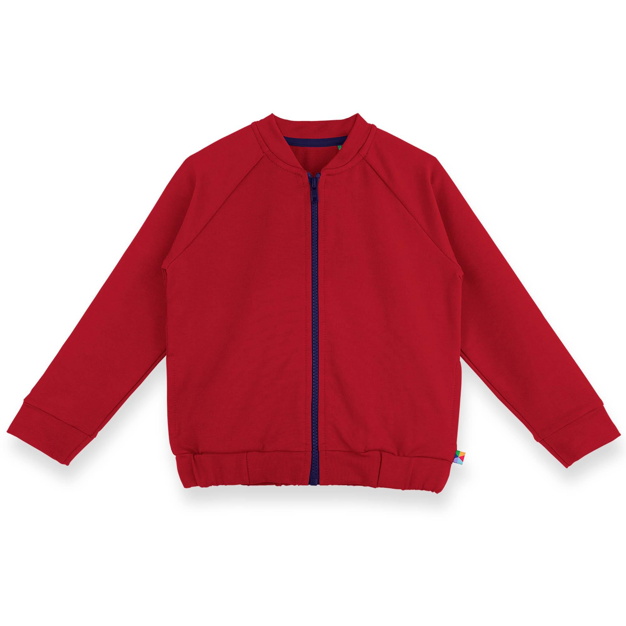 Red zip-up sweatshirt