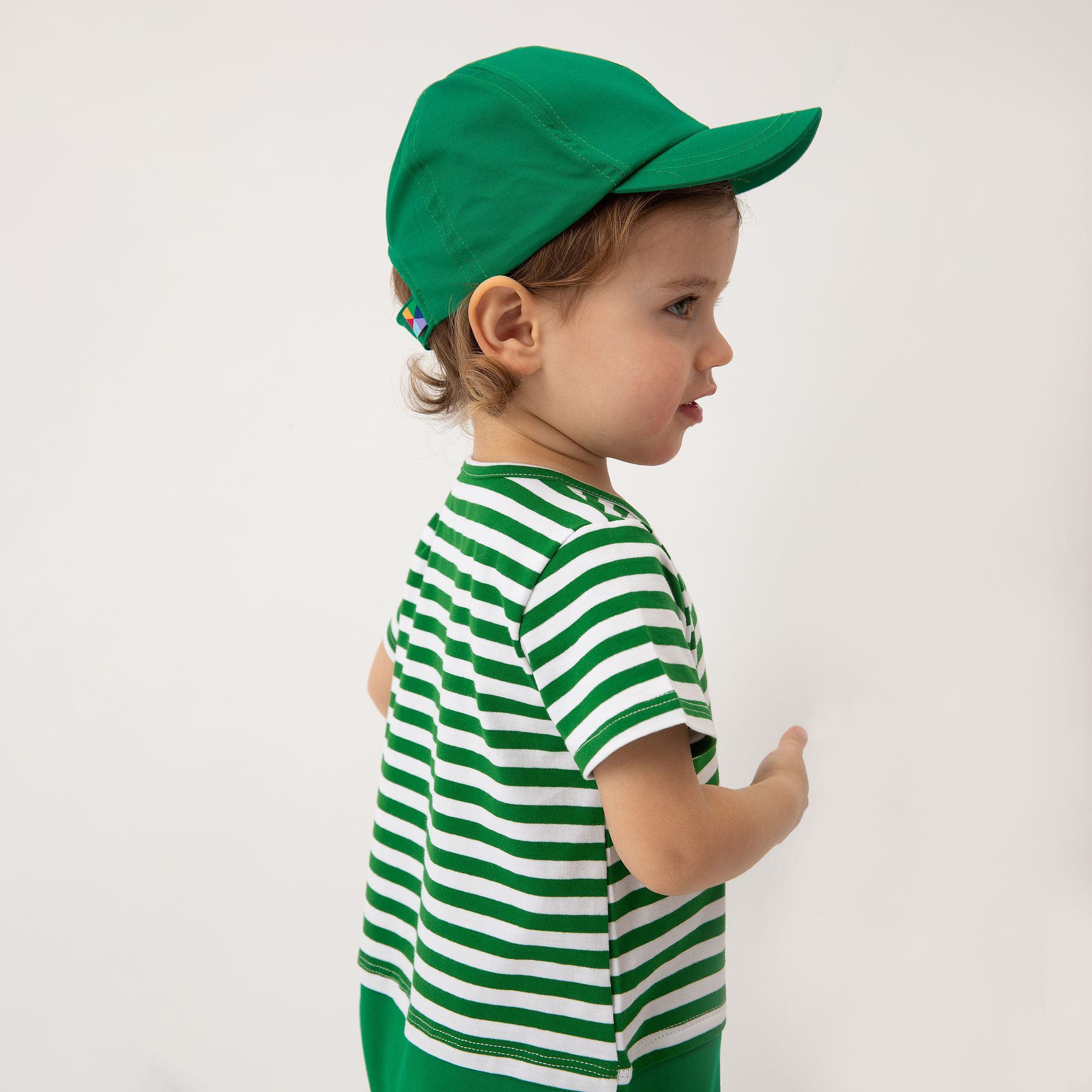 Green stripes striped short sleeve romper Baby