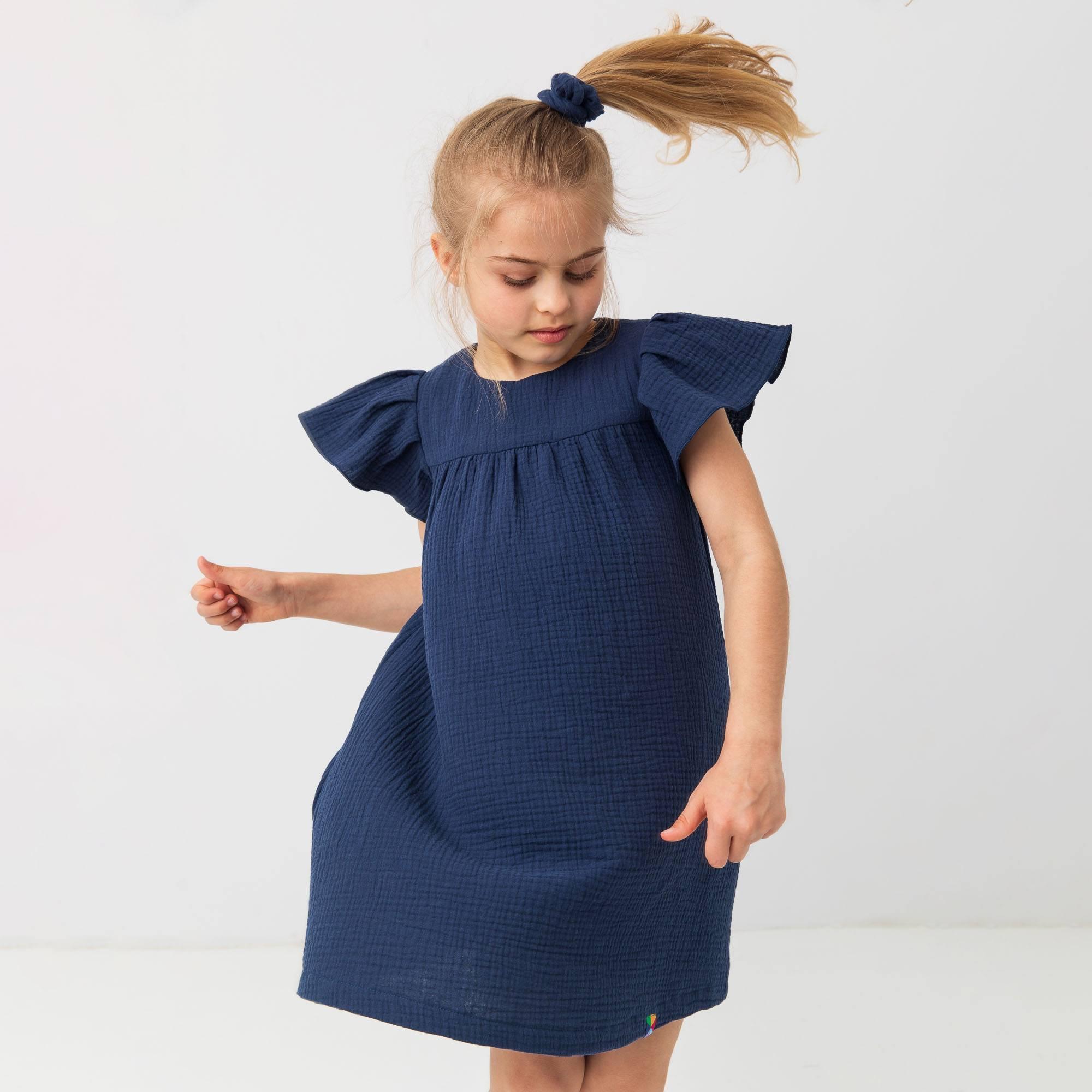 Navy blue muslin dress