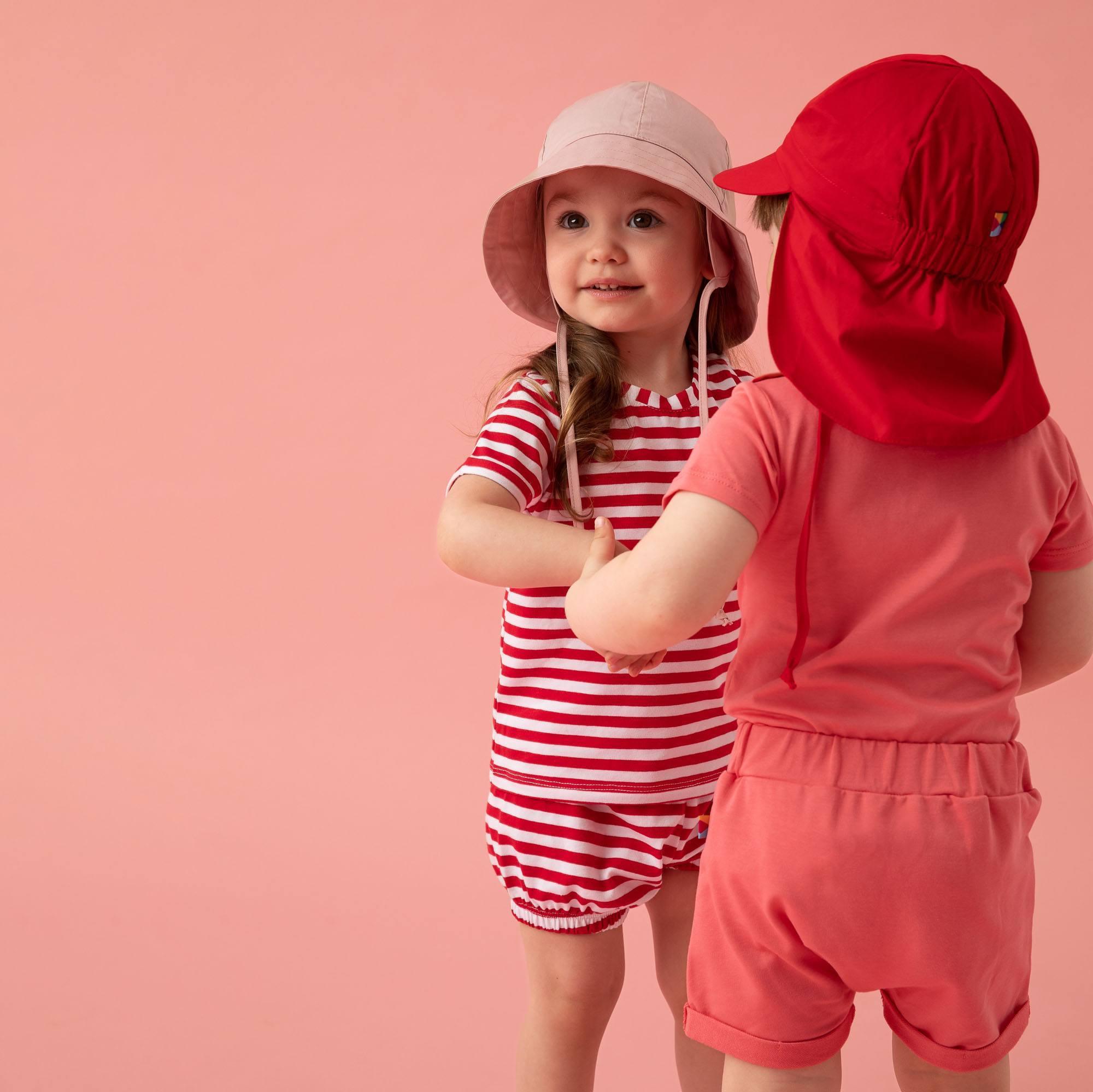 Pastel pink hat with drawstrings