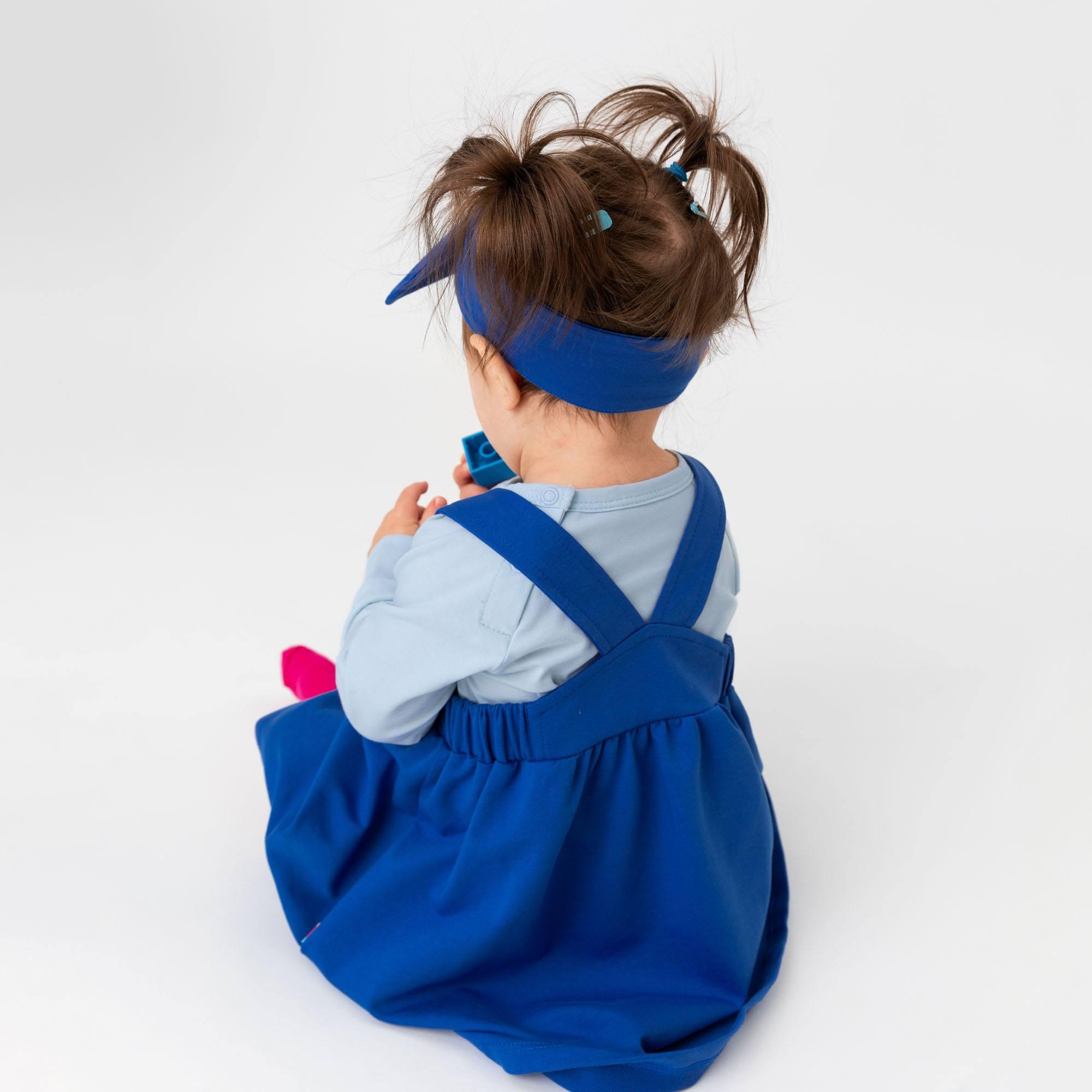 Blue dungaree dress