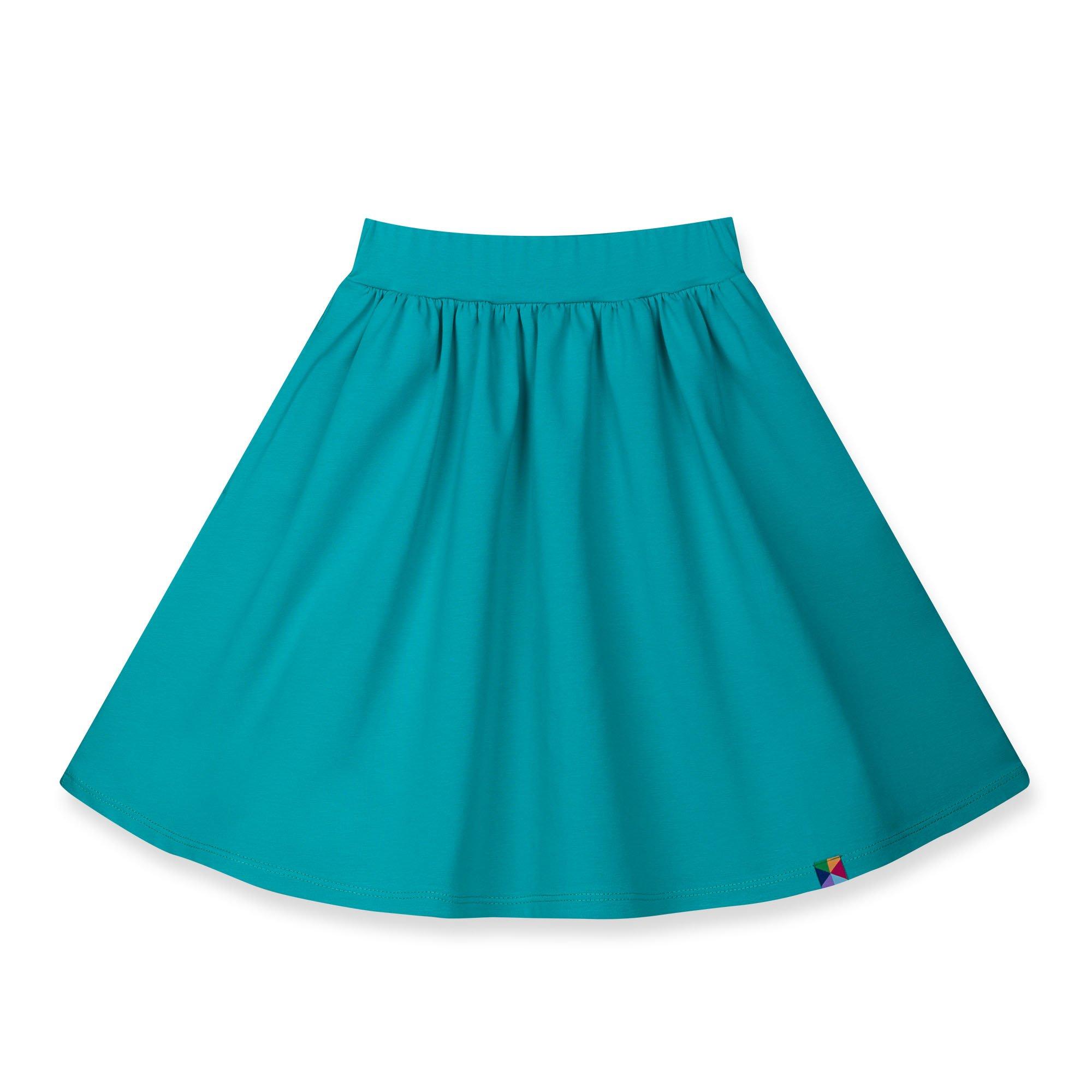 Turquoise midi skirt with pockets