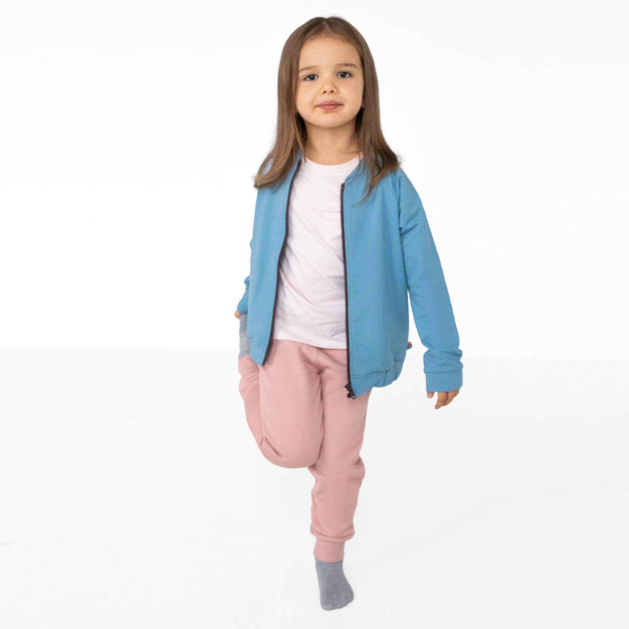 Pastel pink fleece-lined joggers kids