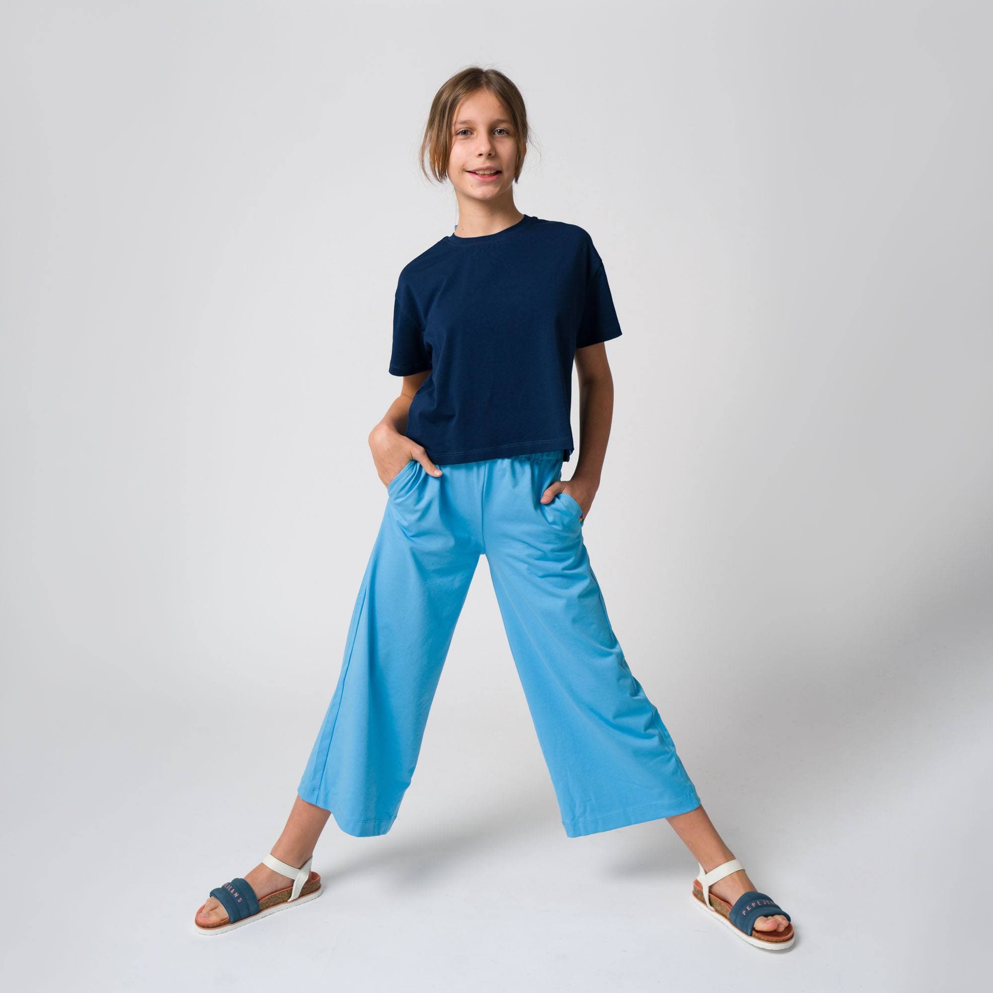 Pastel blue culotte trousers Junior