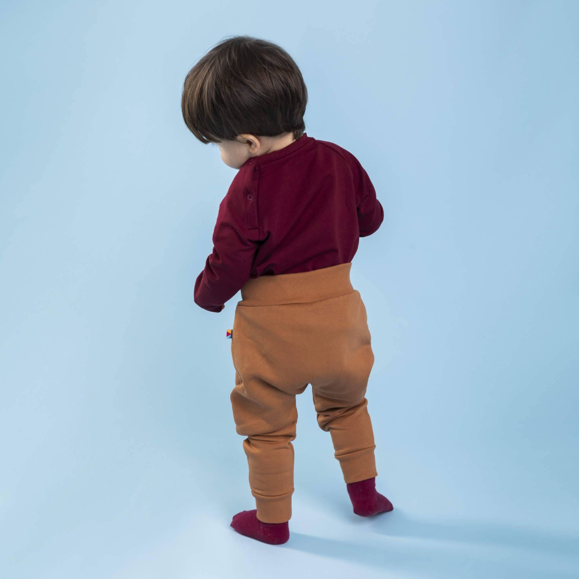 Caramel fleece-lined joggers Baby