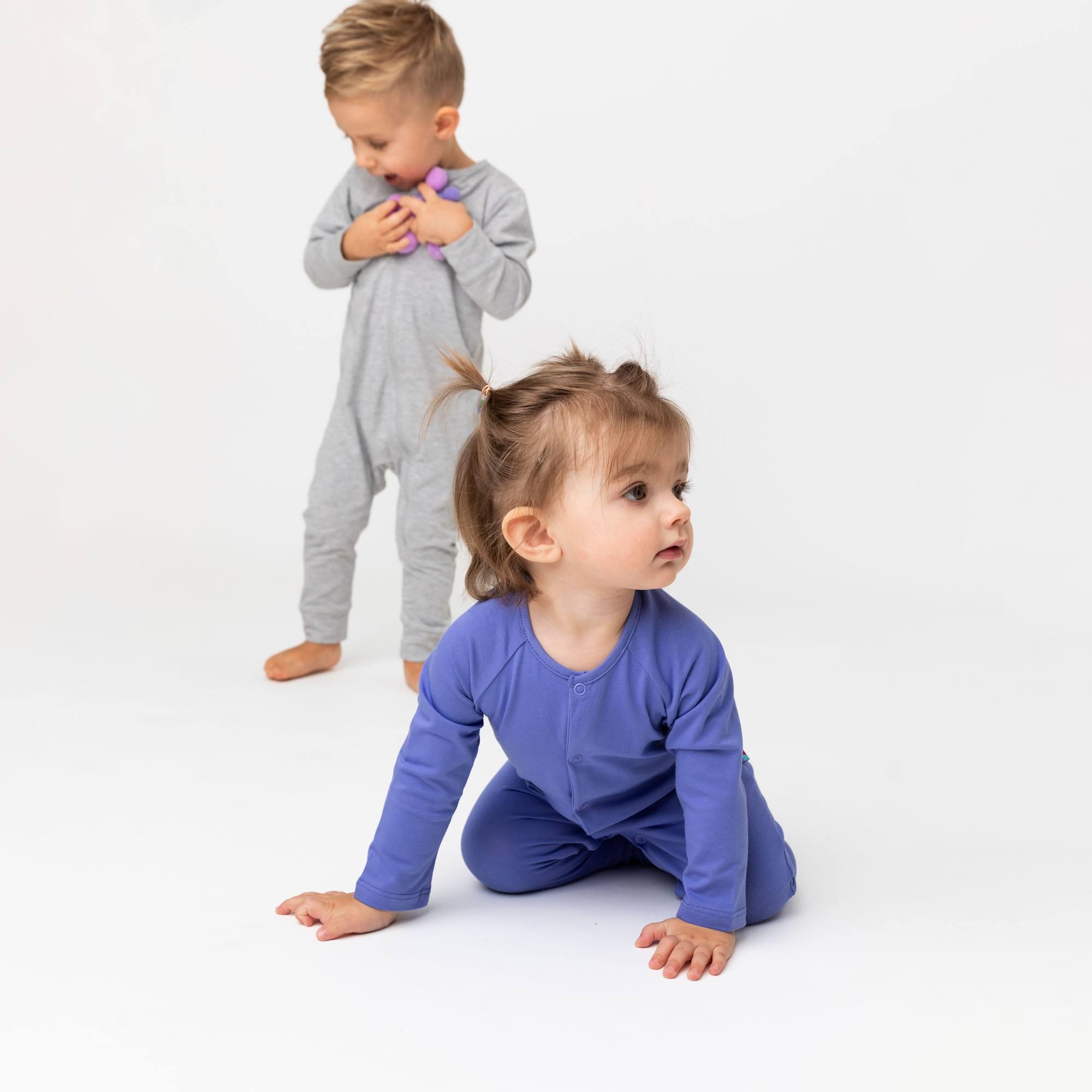 Grey melange romper suit