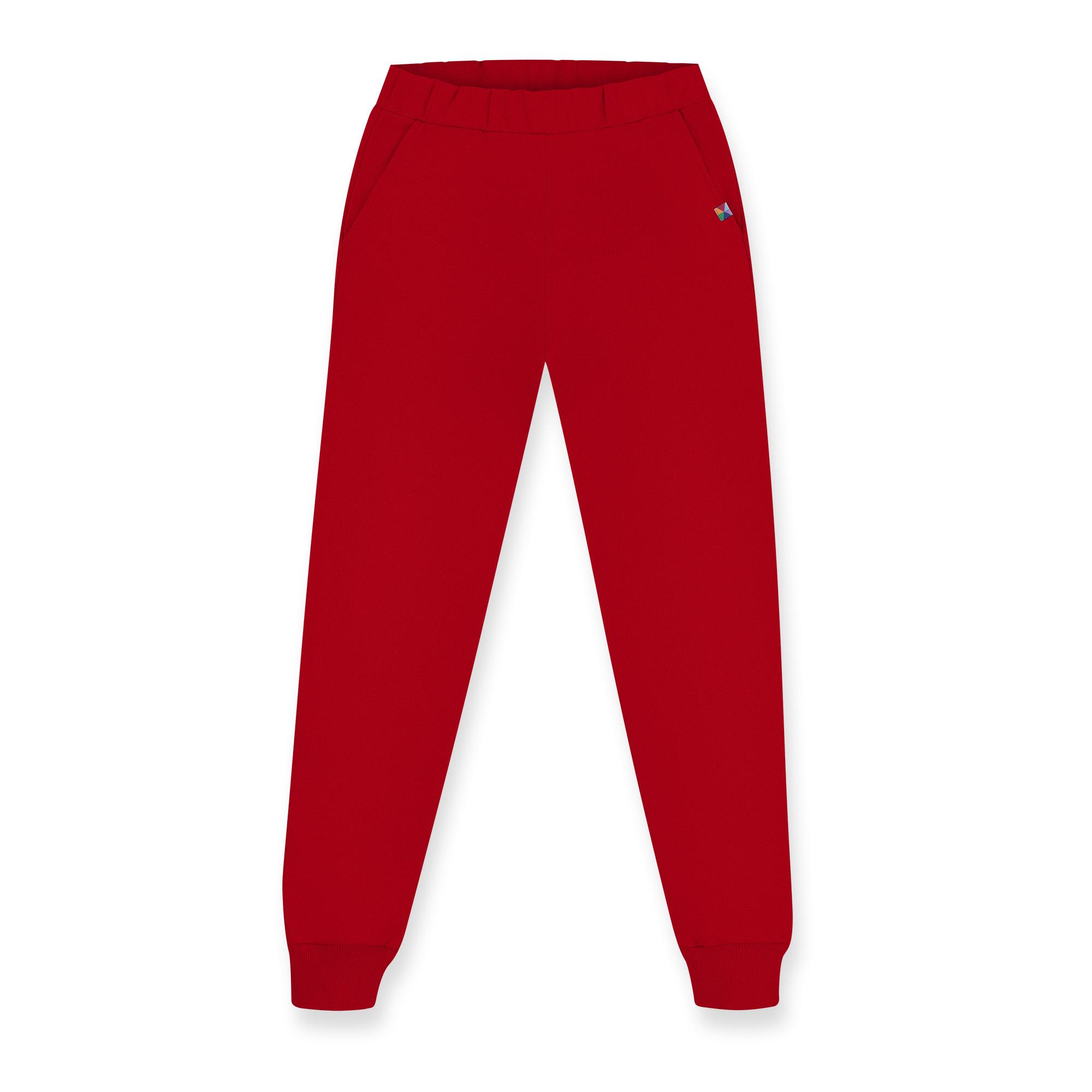 Red ribbed sweatpants Men