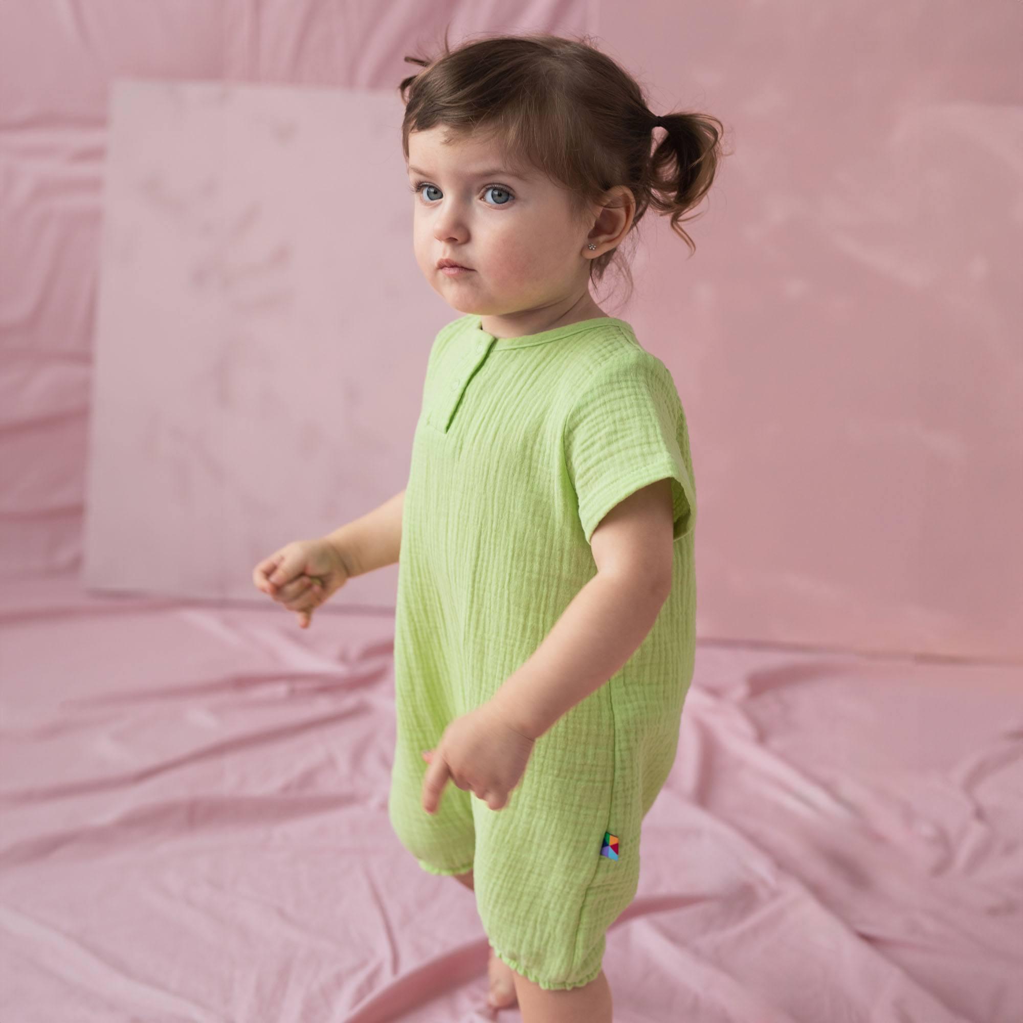 Lime muslin romper Baby