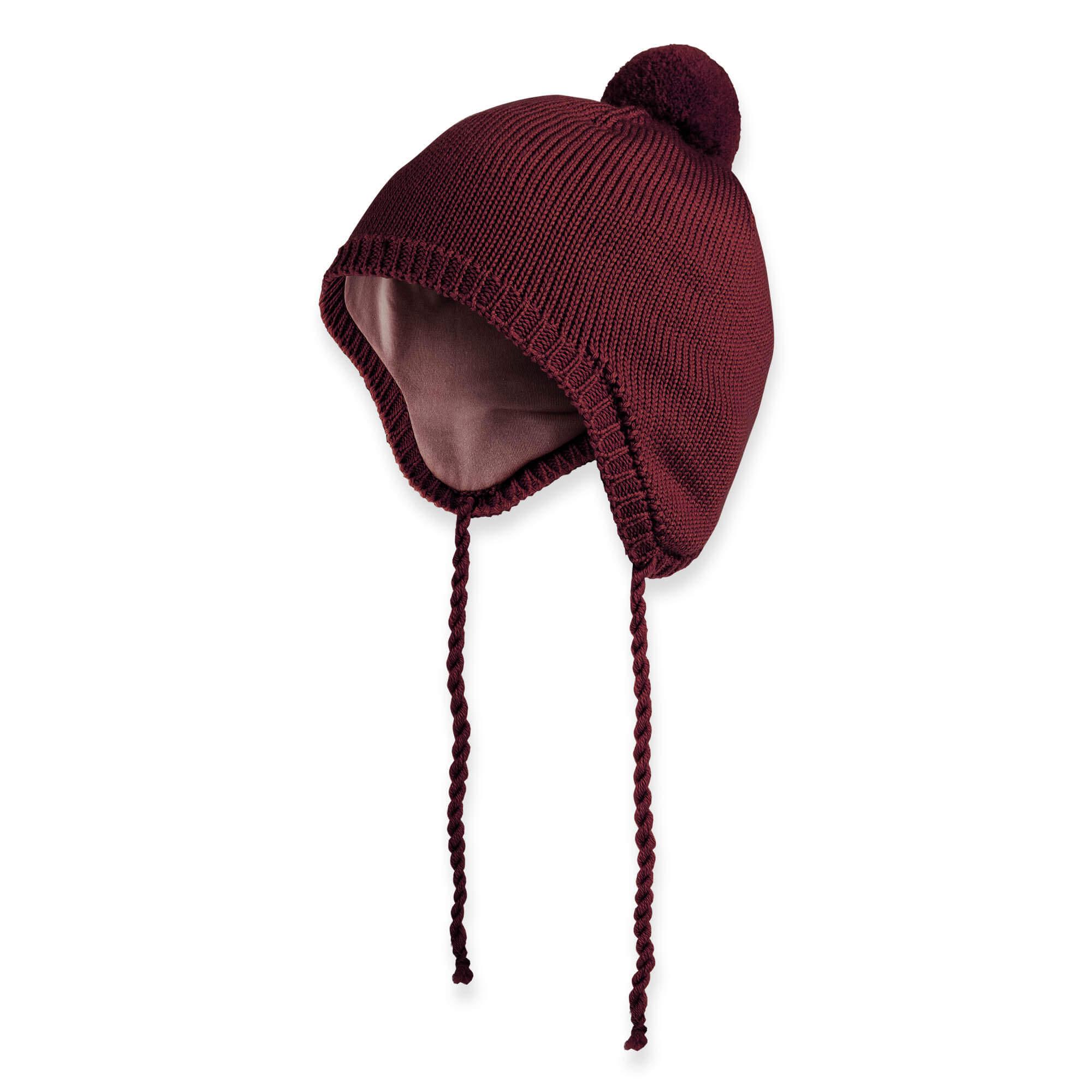 Burgundy merino wool hat Baby