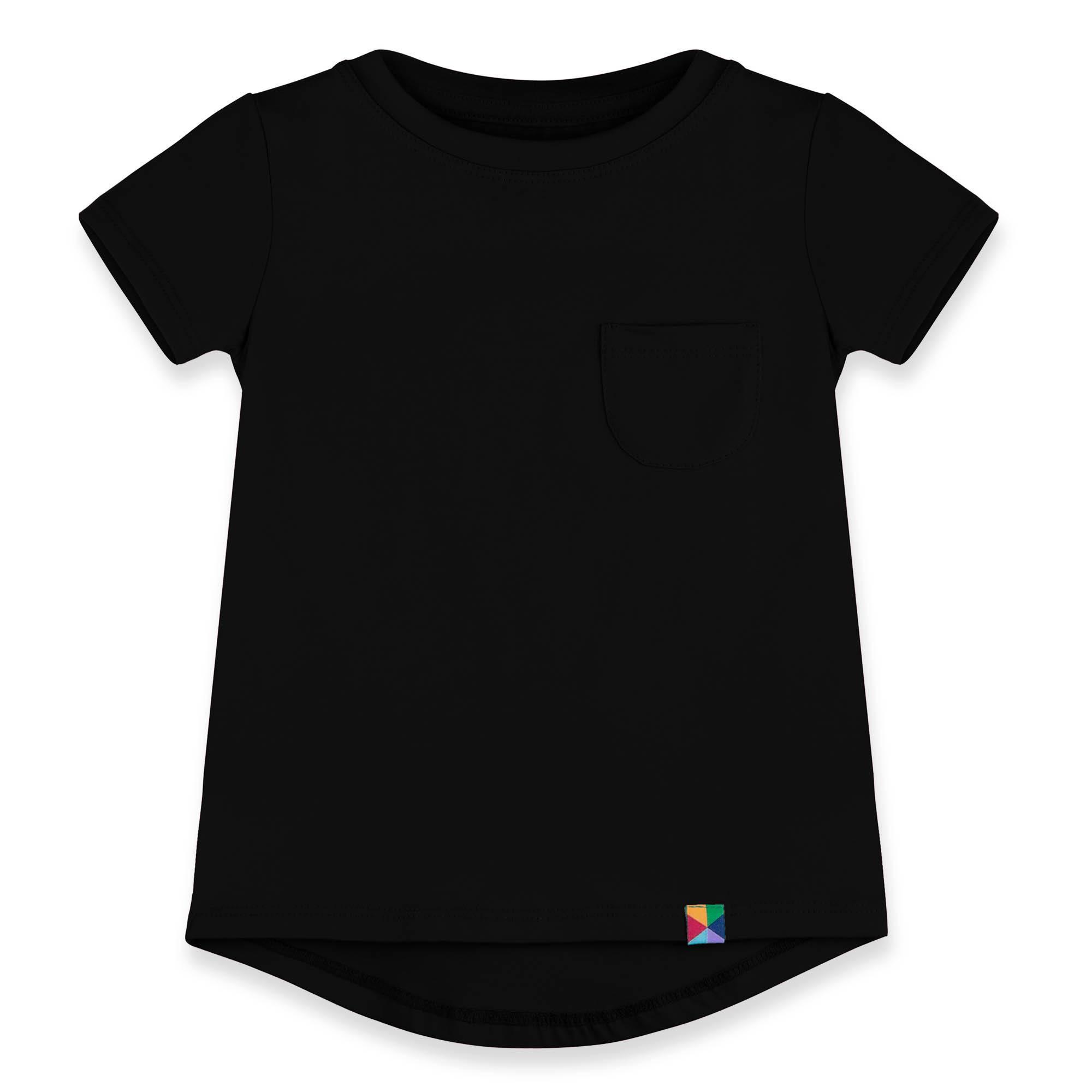 Black T-shirt with a pocket Junior