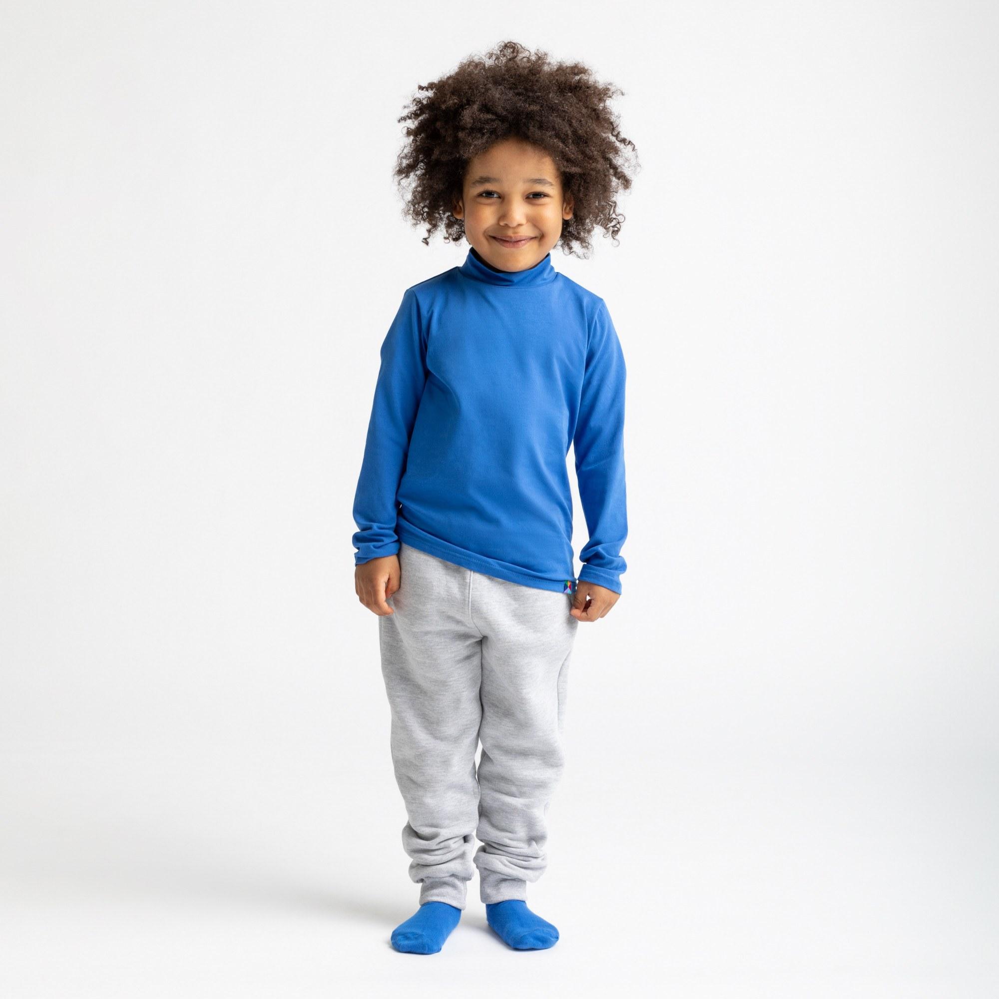 Grey melange fleece-lined joggers kids