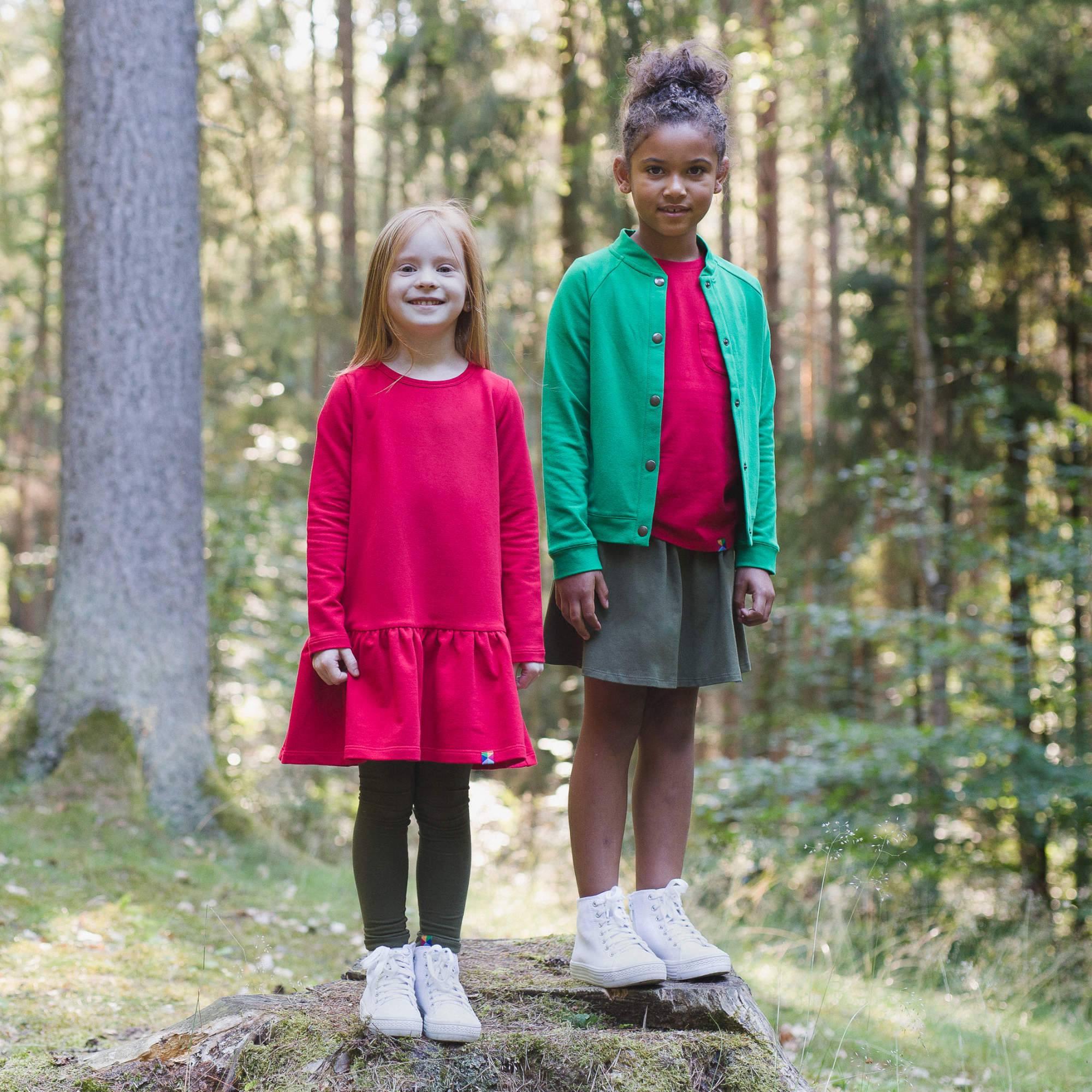 Red flared sweatshirt dress