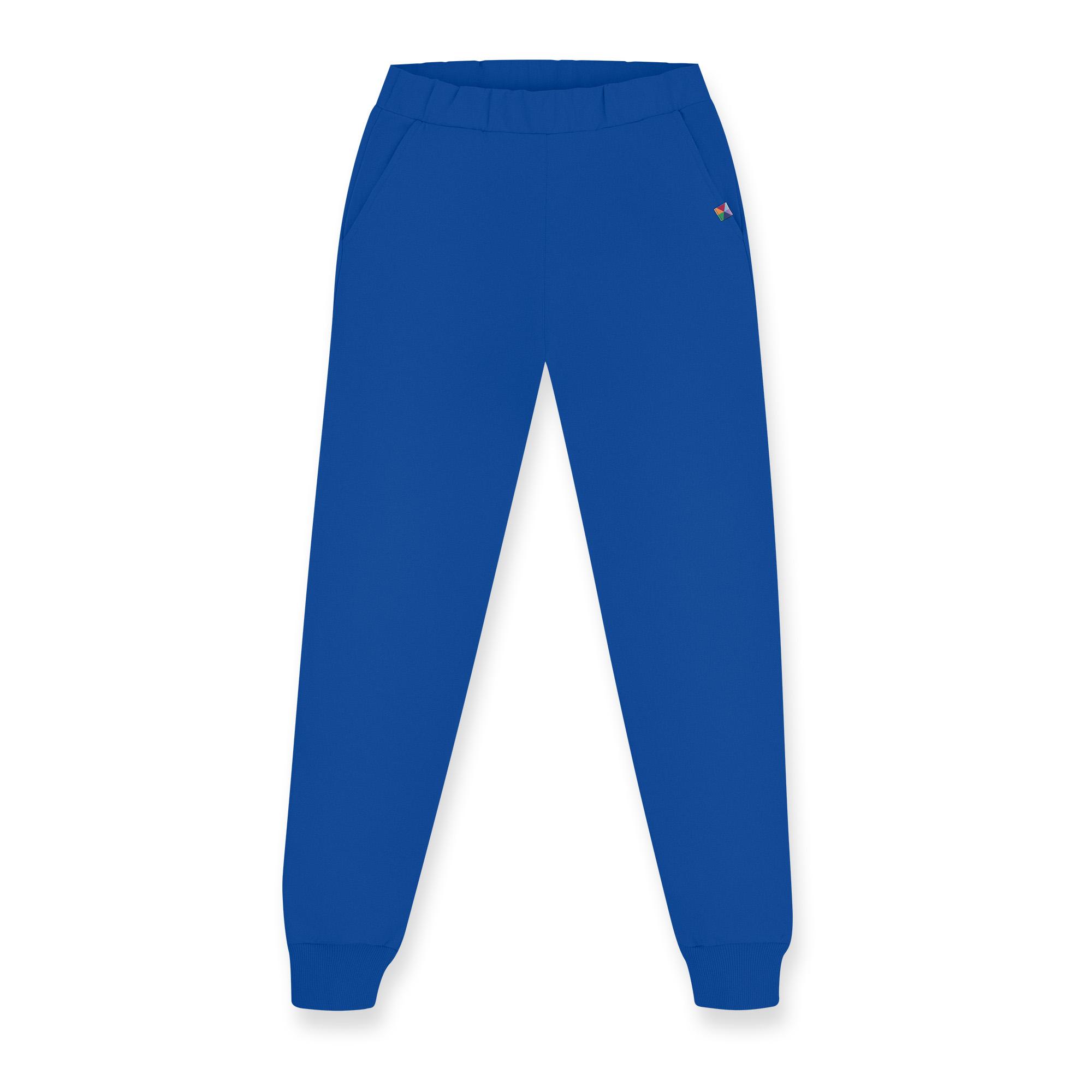 Blue ribbed sweatpants Men