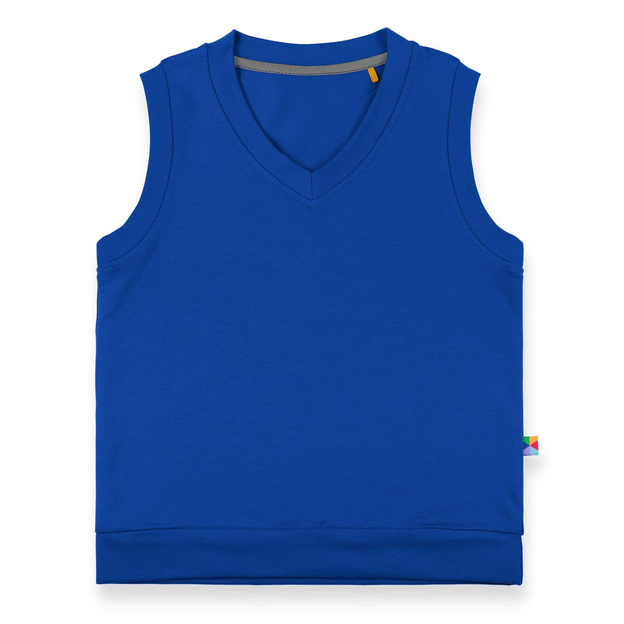 Blue sweatshirt vest