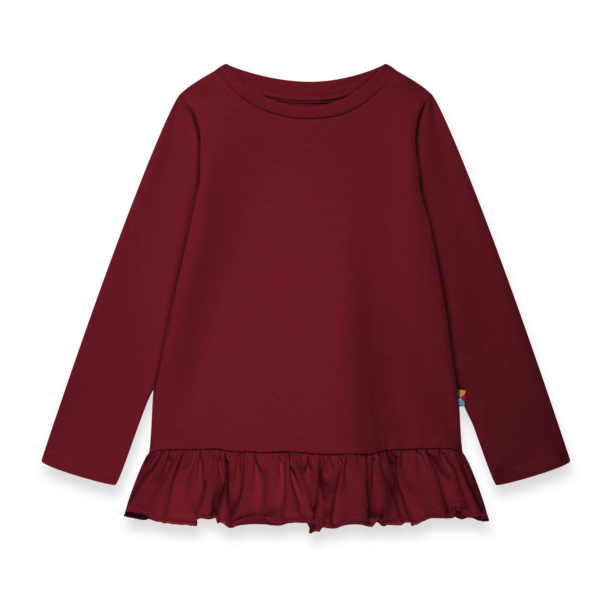 Burgundy frill blouse