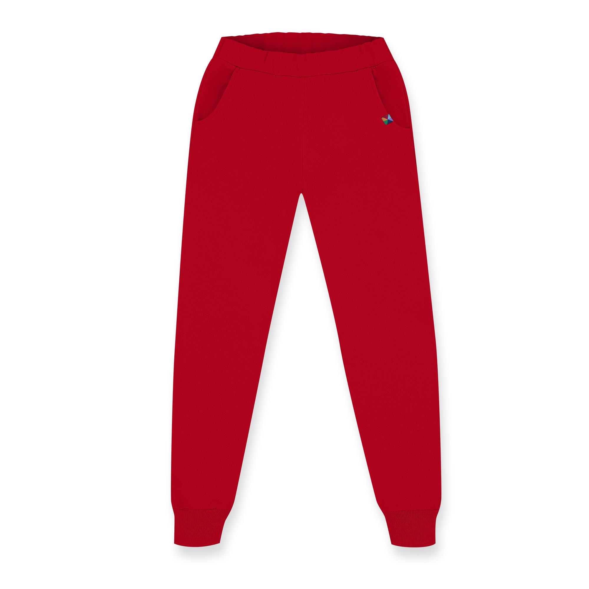 Red ribbed sweatpants Women