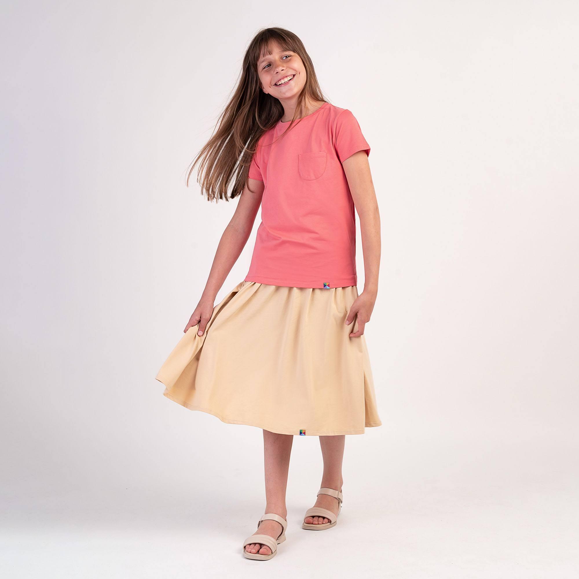 Beige midi skirt with pockets Junior