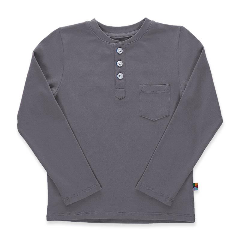 Graphite henley longsleeve shirt