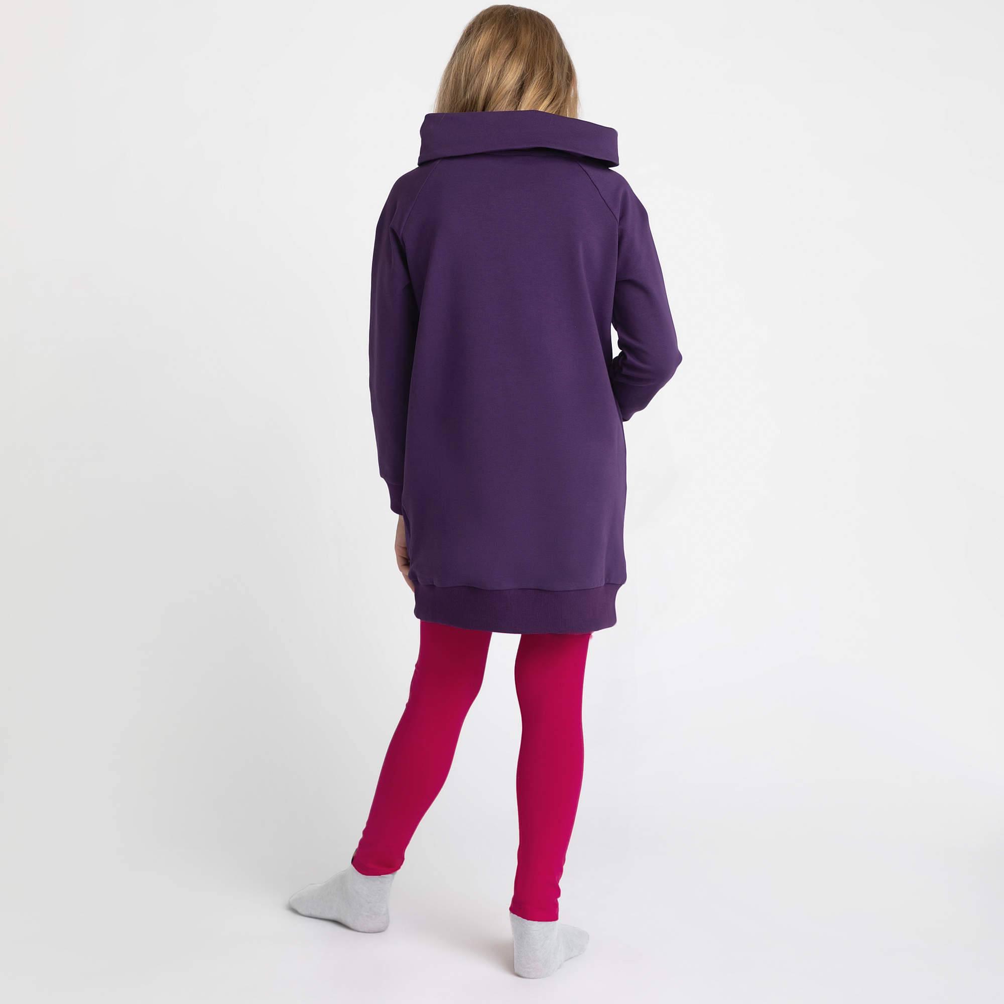 Violet long funnel neck pullover sweatshirt