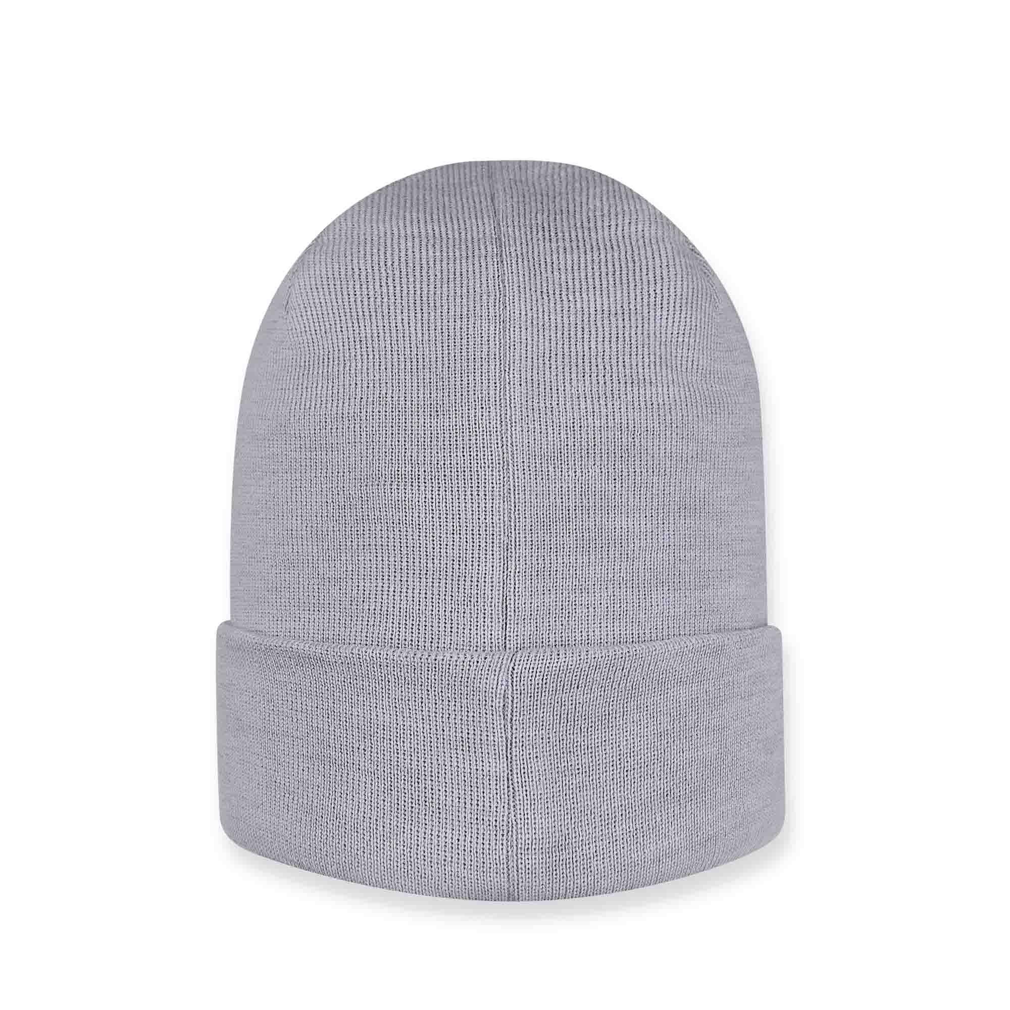 Grey melange fine knit merino wool cap kids