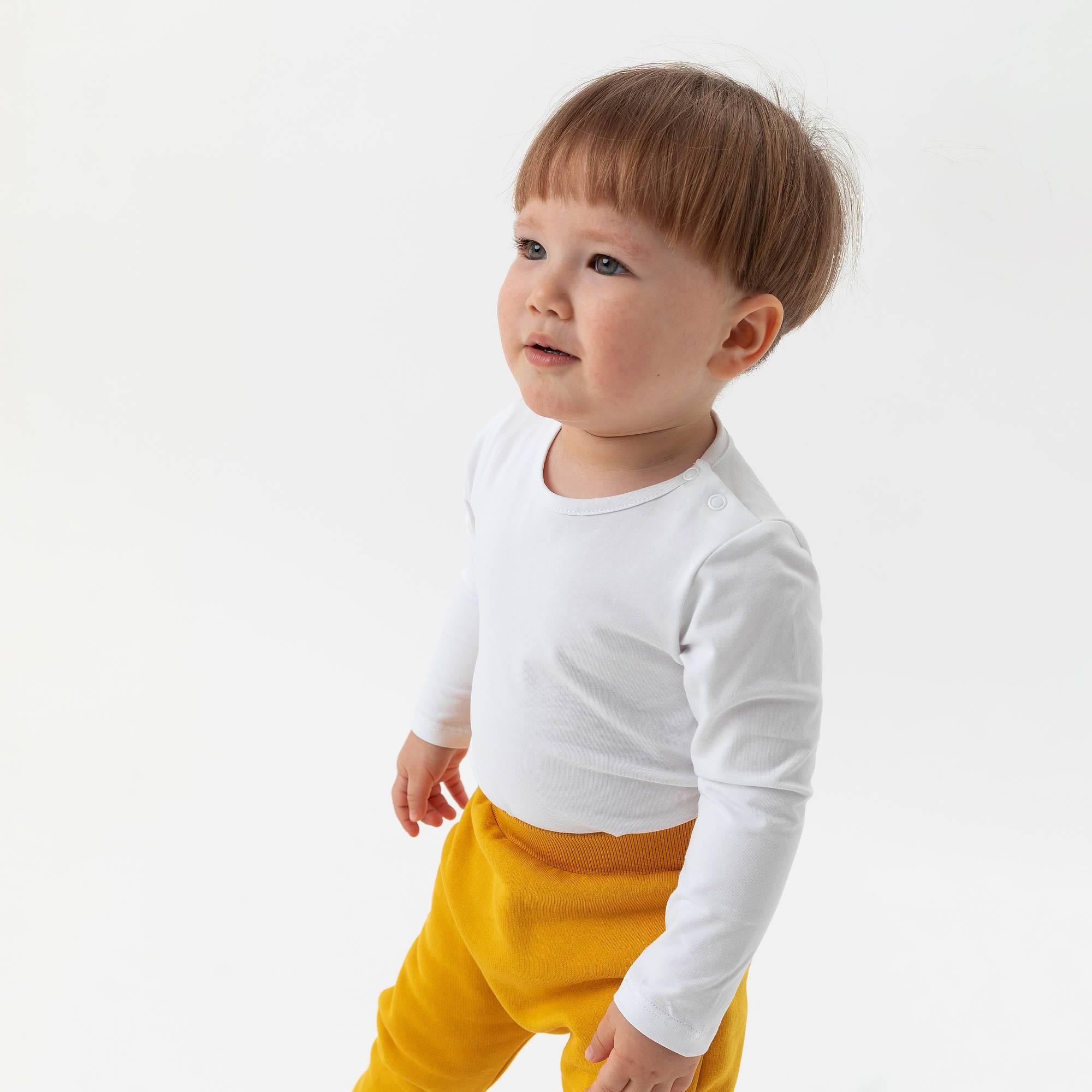 Mustard fleece-lined joggers Baby