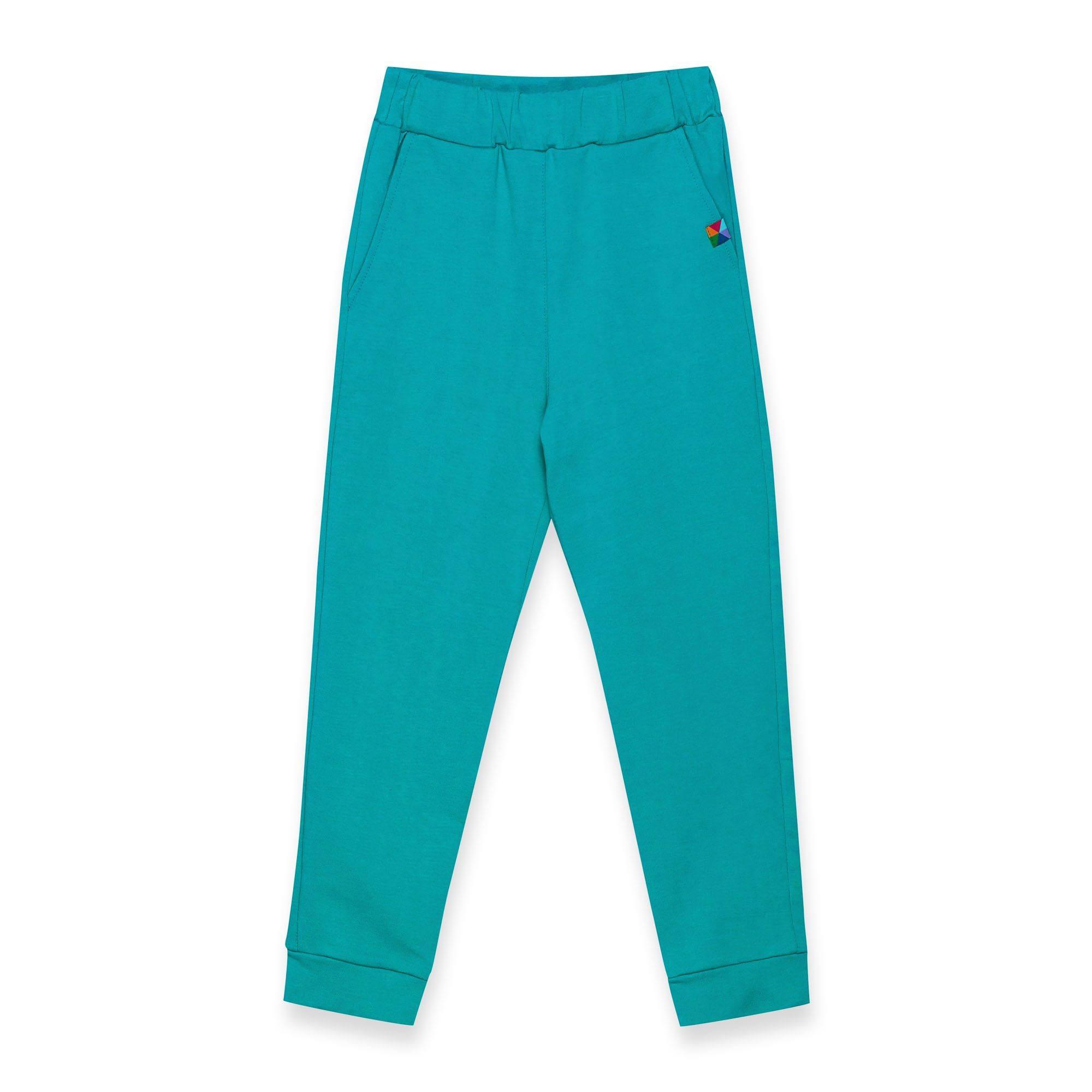 Turquoise joggers with a back pocket