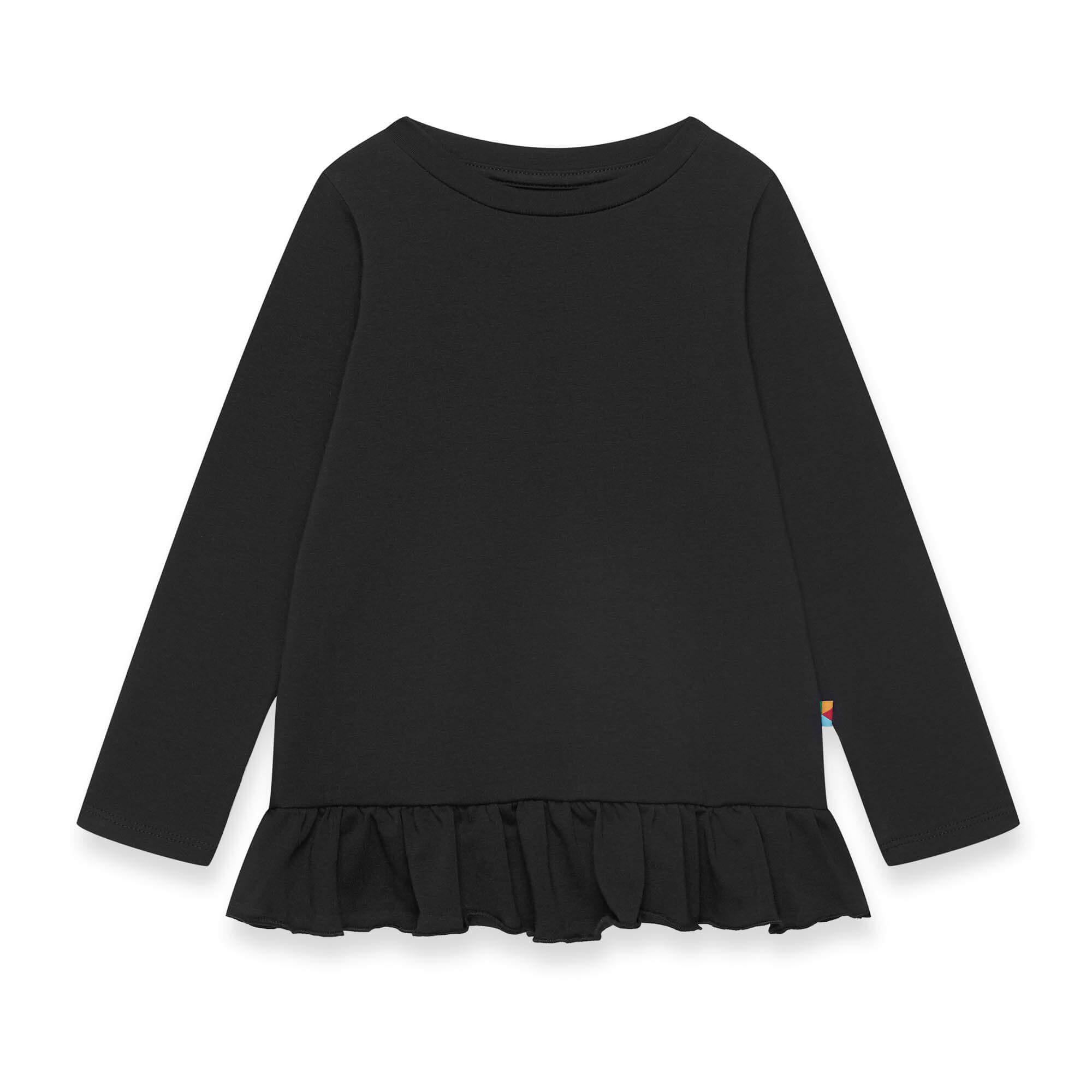 Black frill blouse