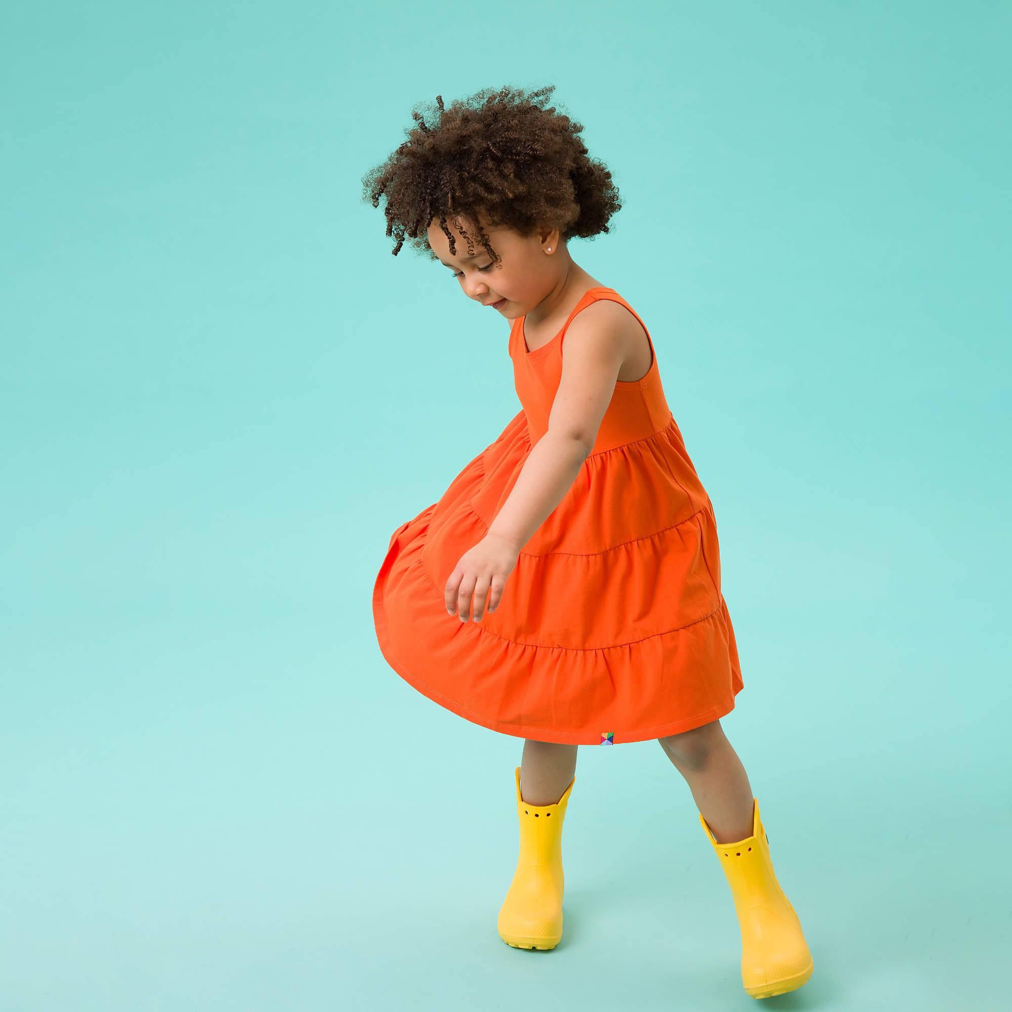 Orange sleeveless dress