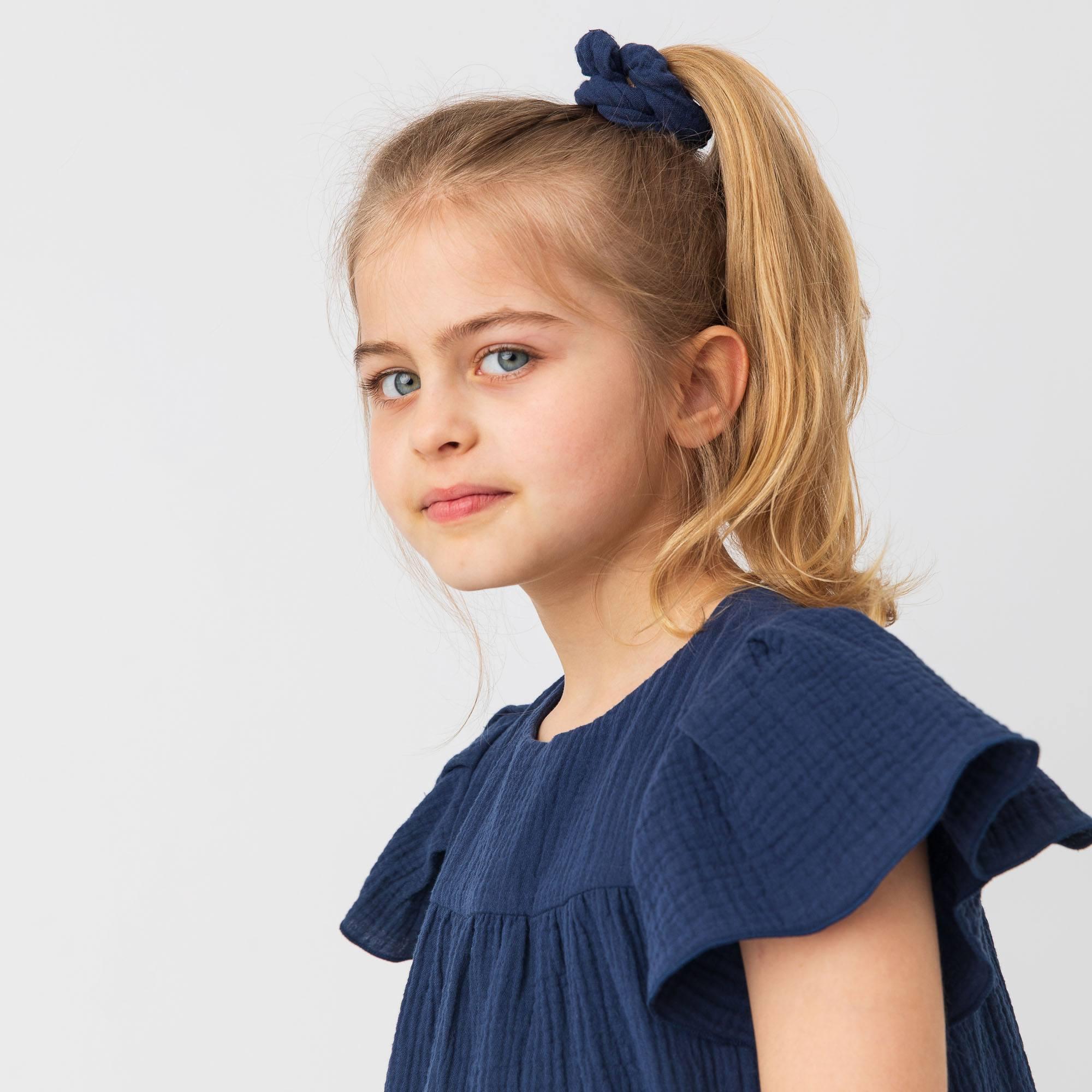 Navy blue muslin dress