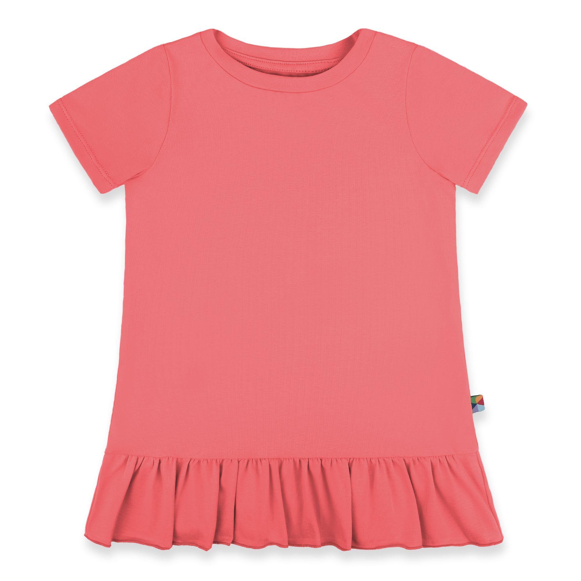 Coral ruffle short sleeve blouse