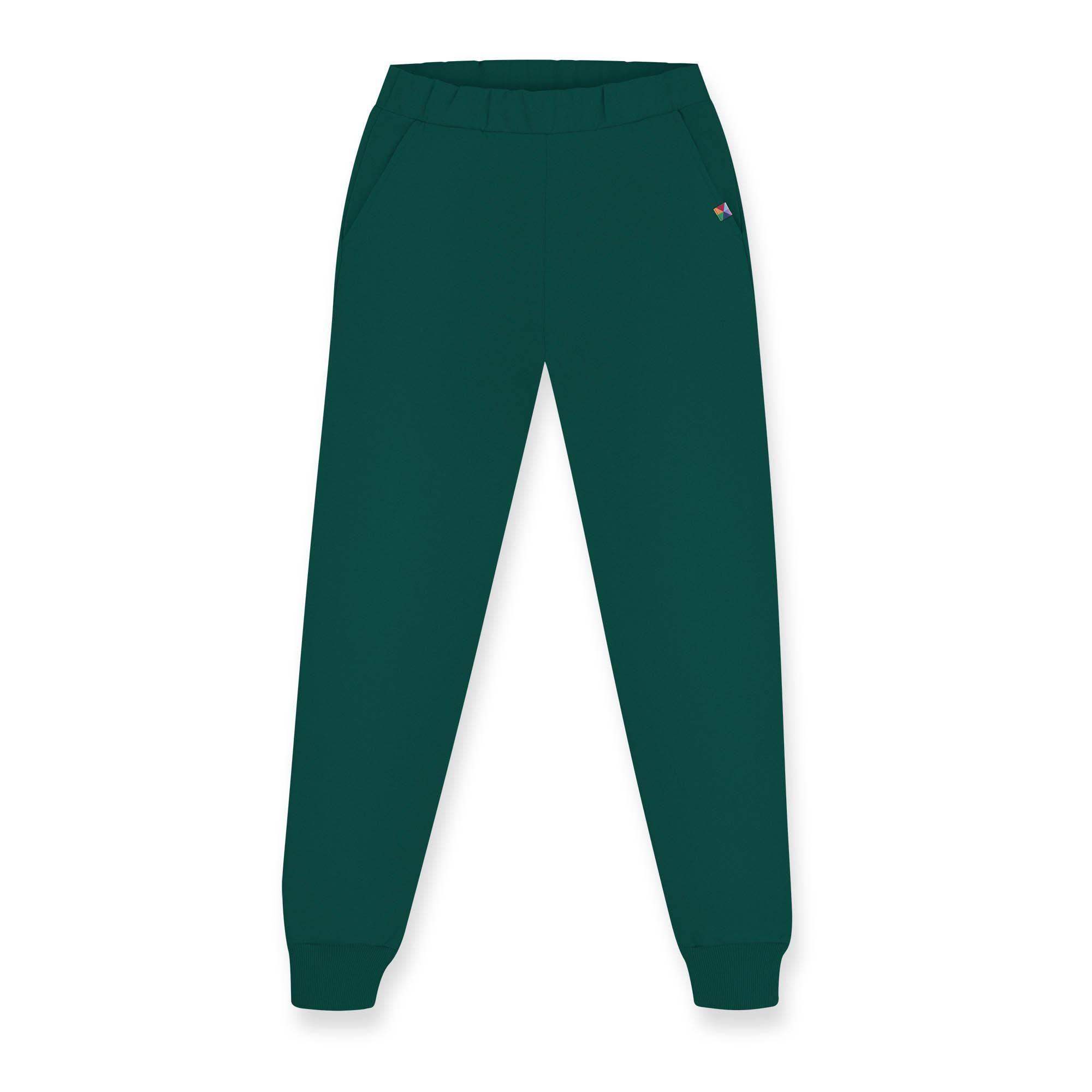 Bottle-green ribbed sweatpants Men