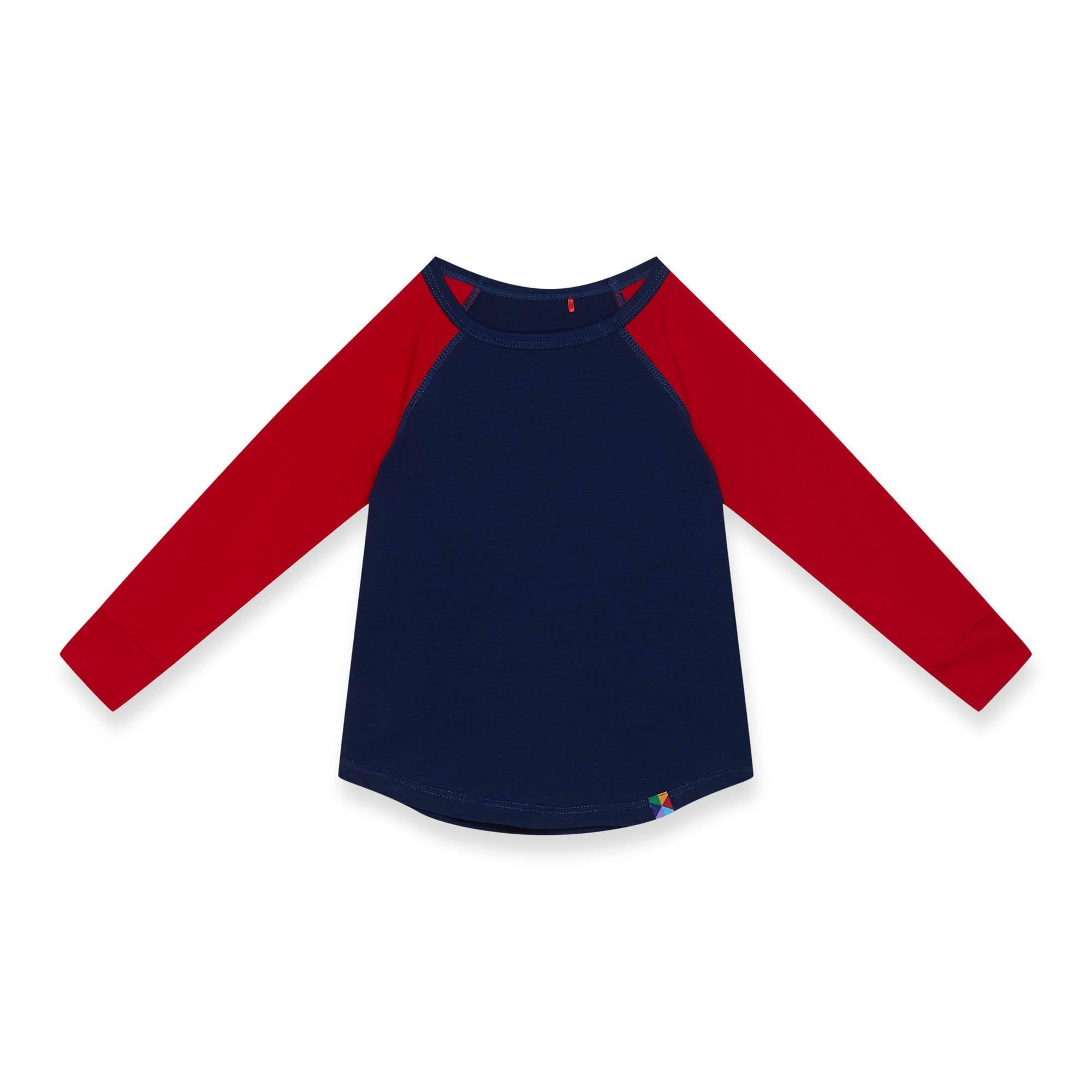 Navy blue - red baseball longsleeve shirt