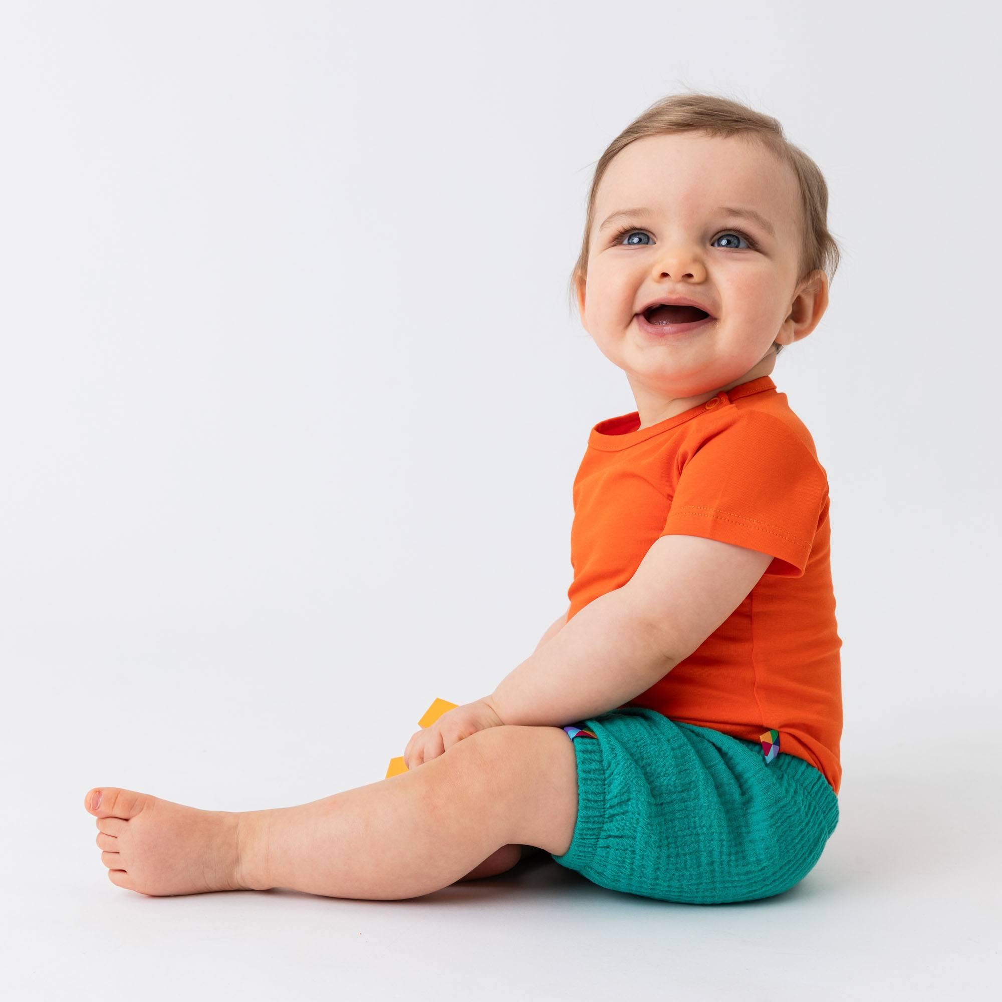 Orange short sleeve bodysuit