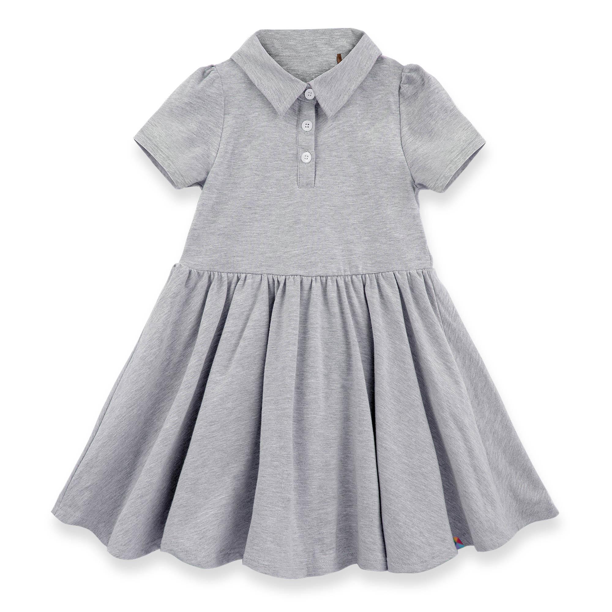 Grey melange polo dress