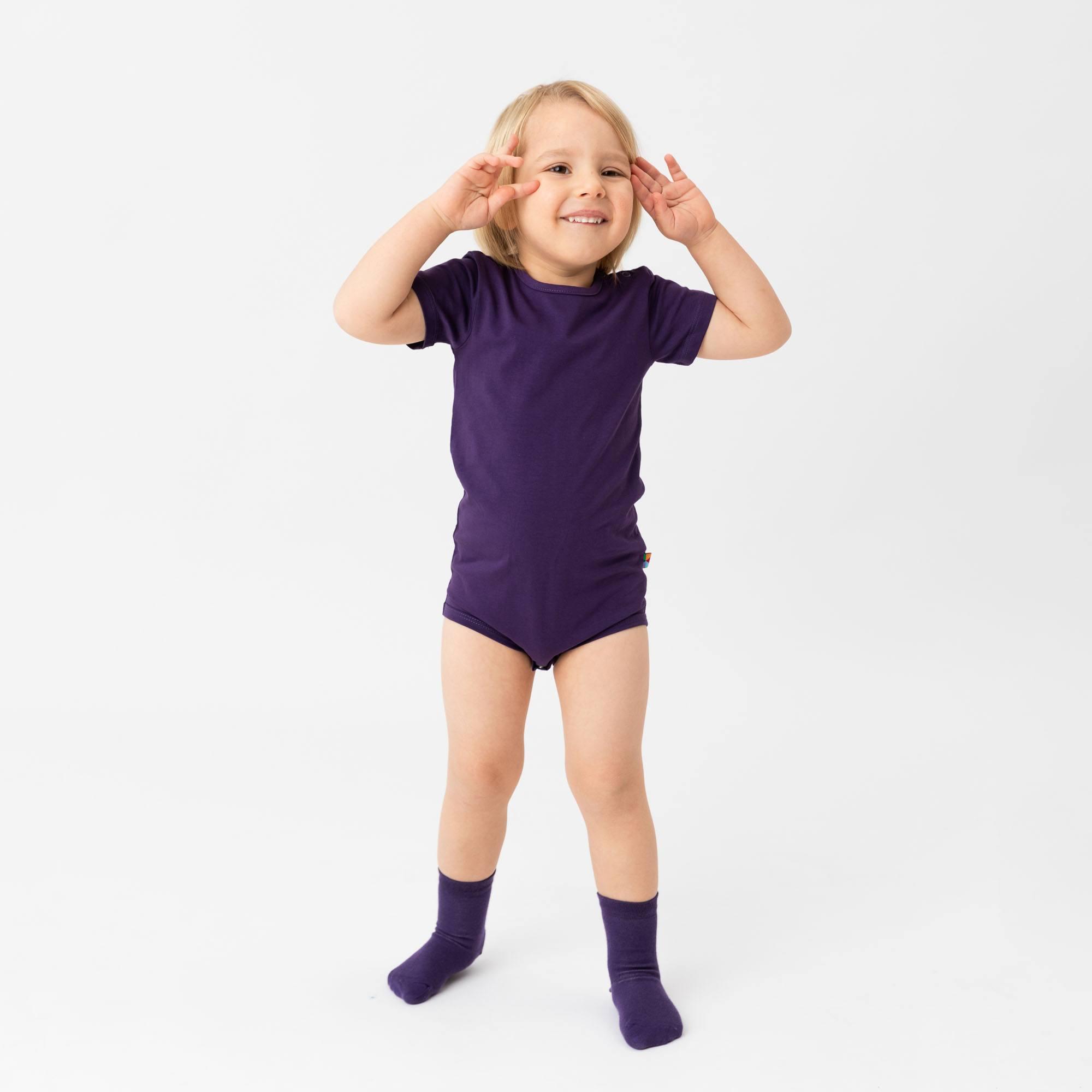 Violet short sleeve bodysuit