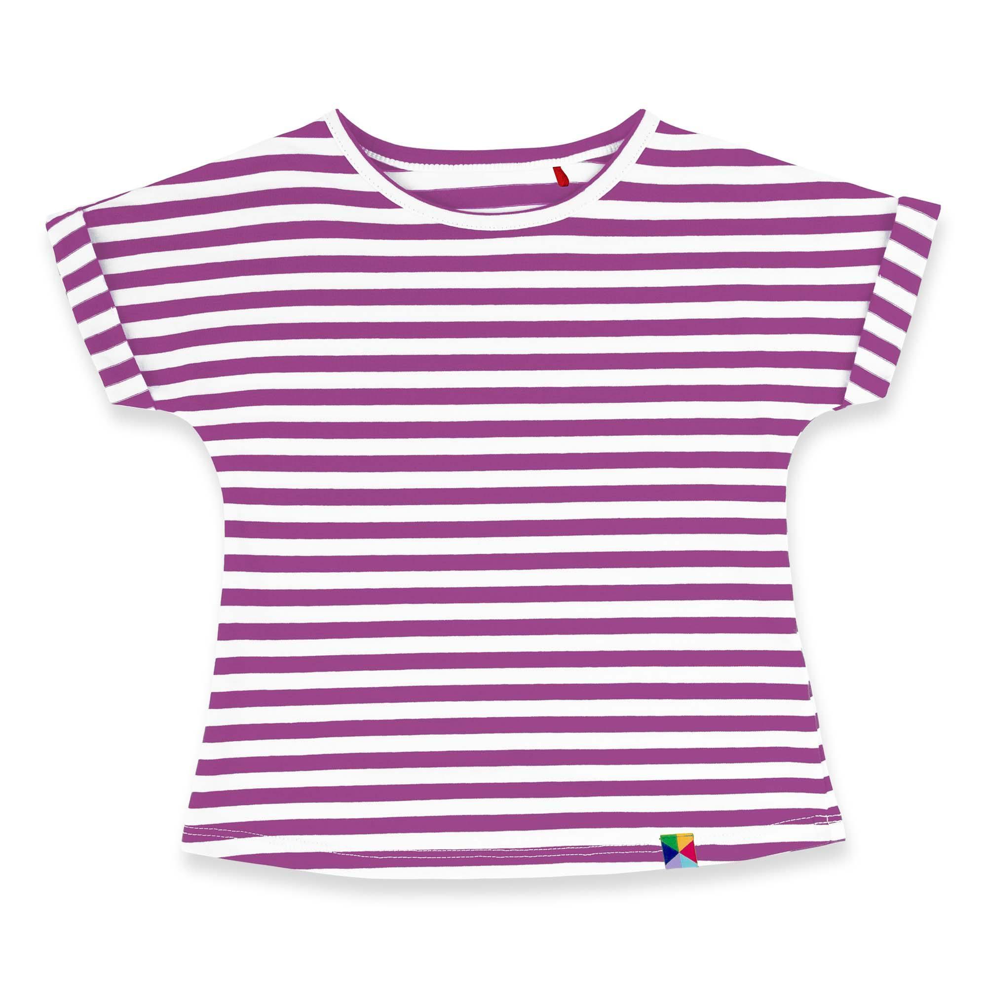 Violet stripes crew neck shirt Junior