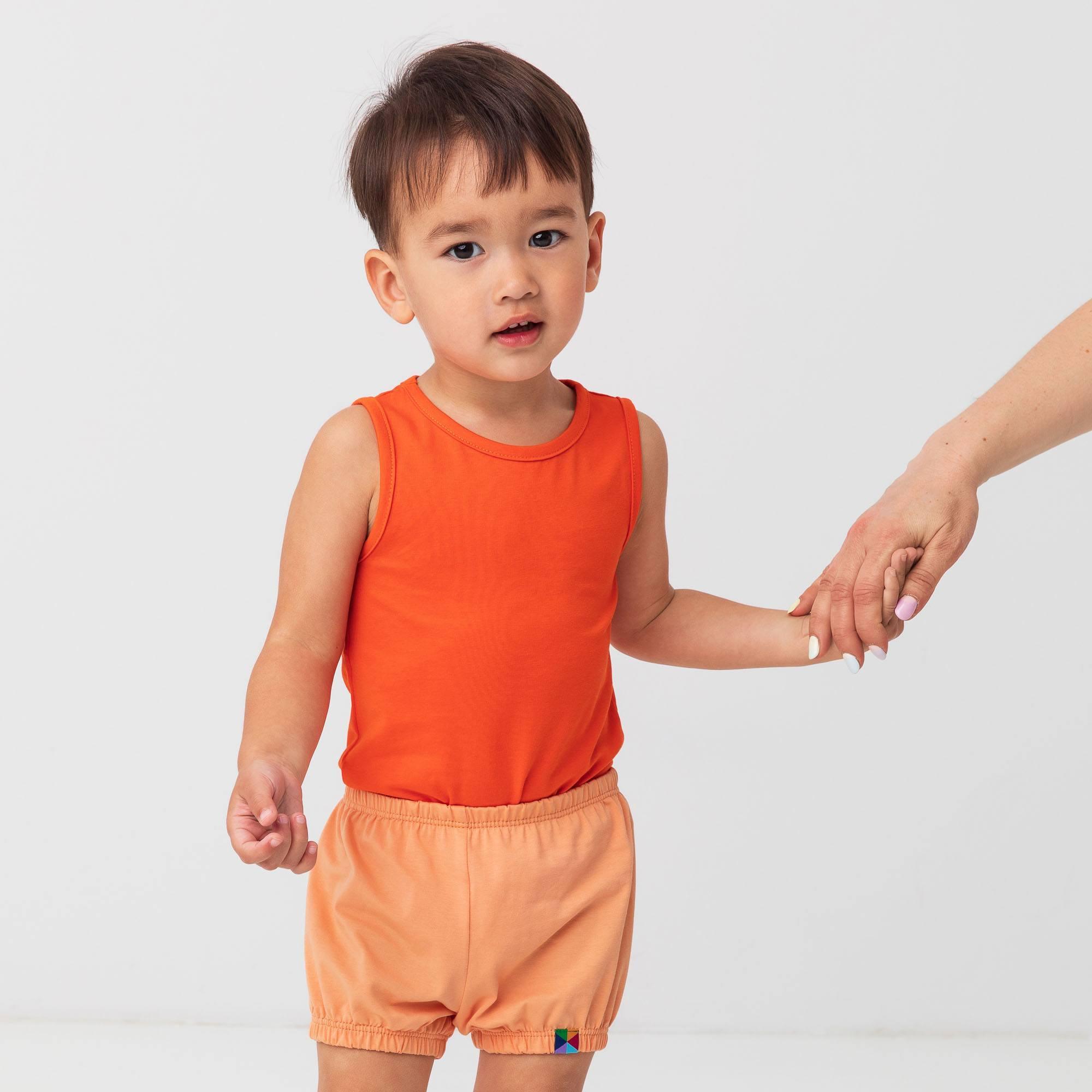 Orange sleveless bodysuit